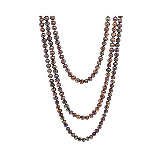 Chcolate Color Freshwater Pearl Necklace 100"