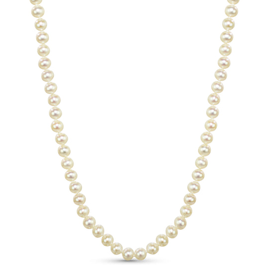 14k White Freshwater Pearl Knotted Necklace