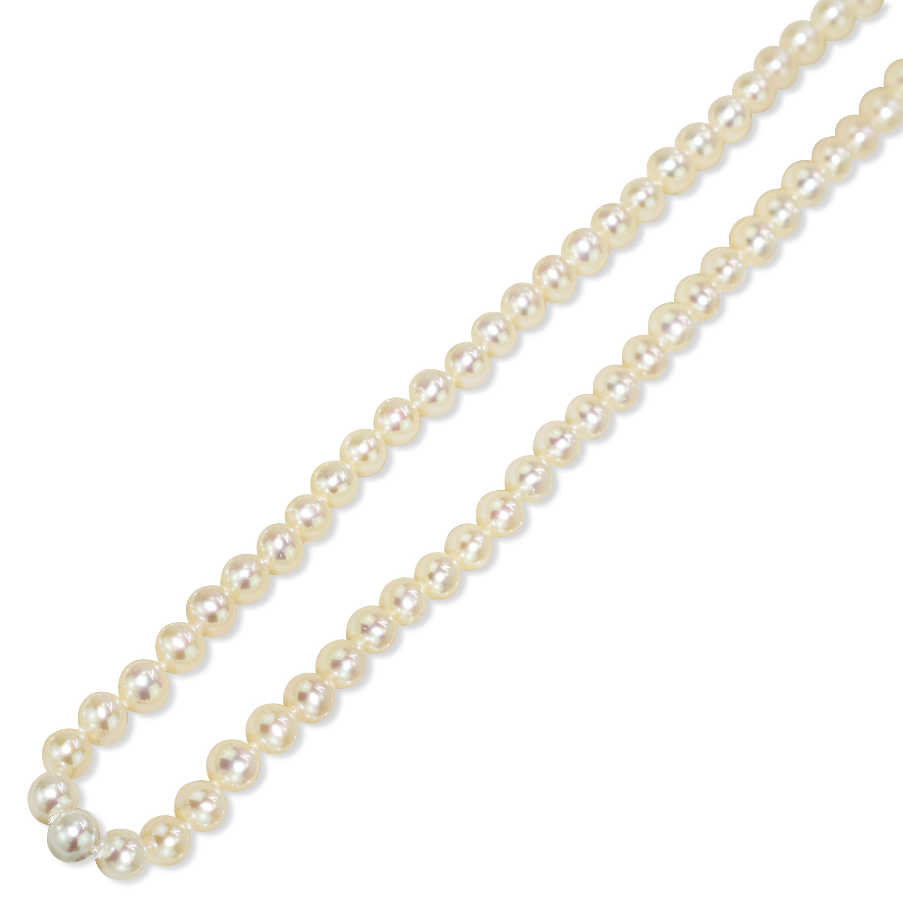 14k White Freshwater Pearl Knotted Necklace