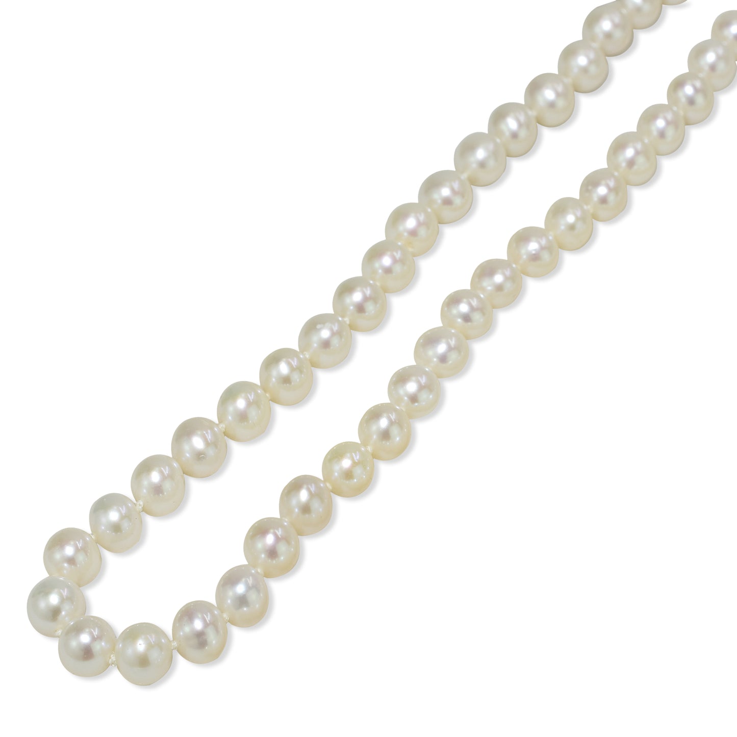 14k Yellow Gold White Freshwater Pearl Strand Necklace
