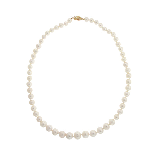 14k White Freshwater Pearl Graduated Necklace