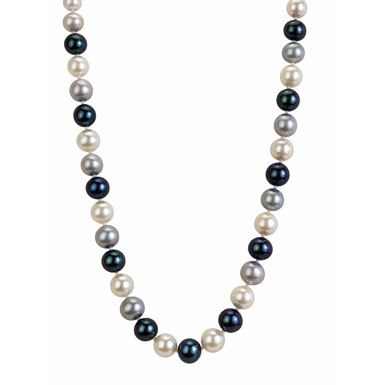 14kw Multi Grey,Black,White Freshwater Pearl Necklace