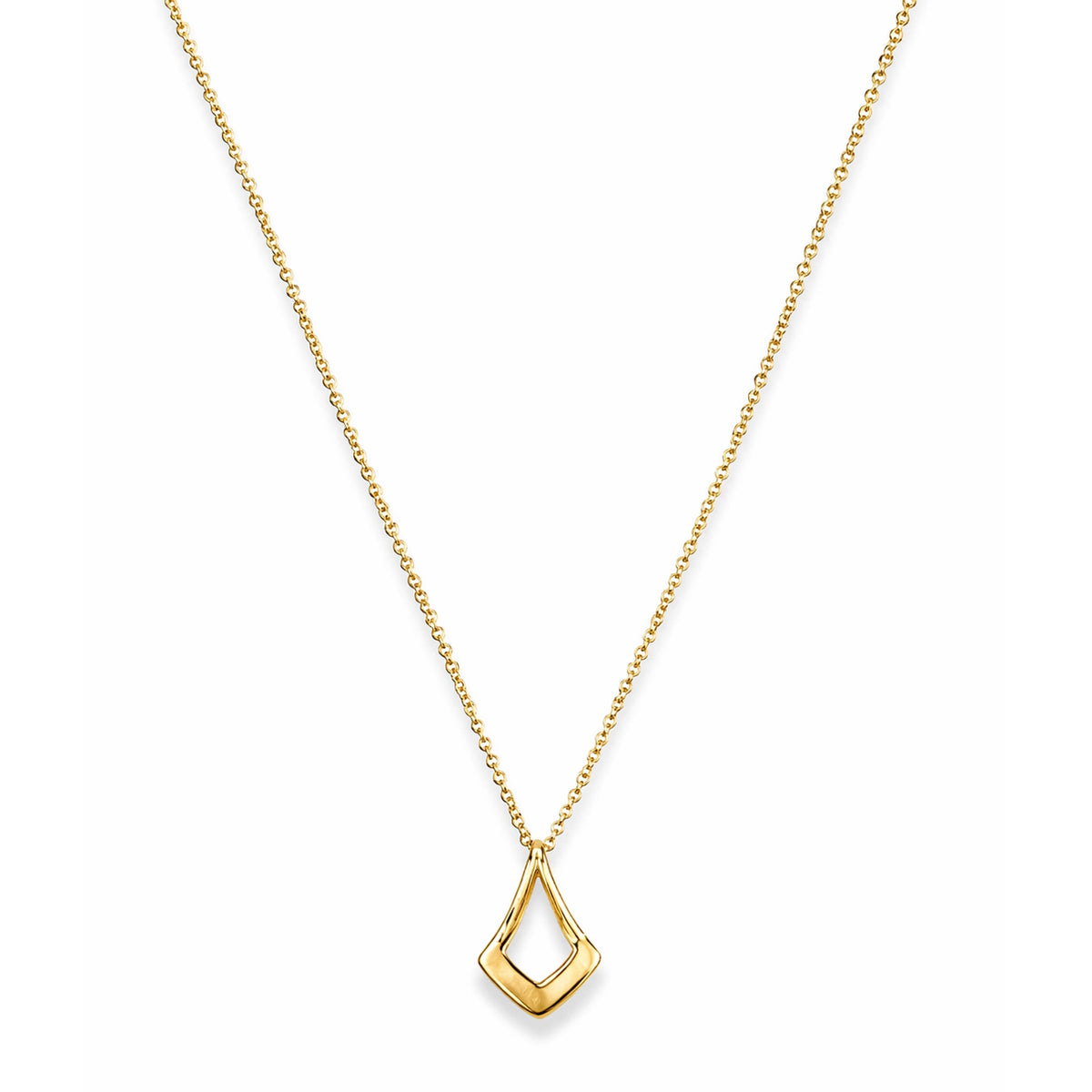 14k Kite Shape White Pearl & Diamond Pendant Necklace