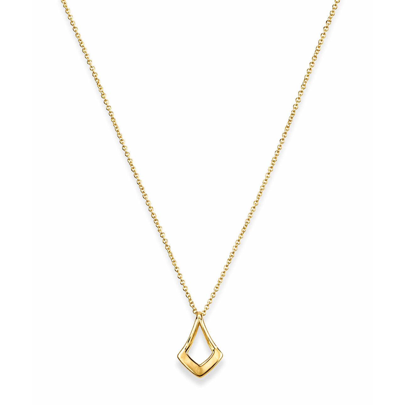 14k Kite Shape White Pearl & Diamond Pendant Necklace