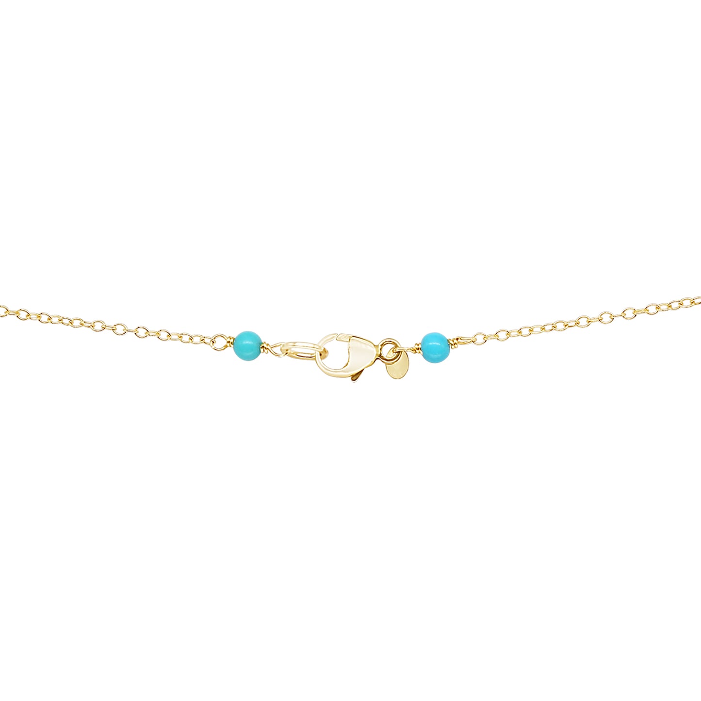 14k White Freshwater Pearl Turquoise Station Necklace 18"