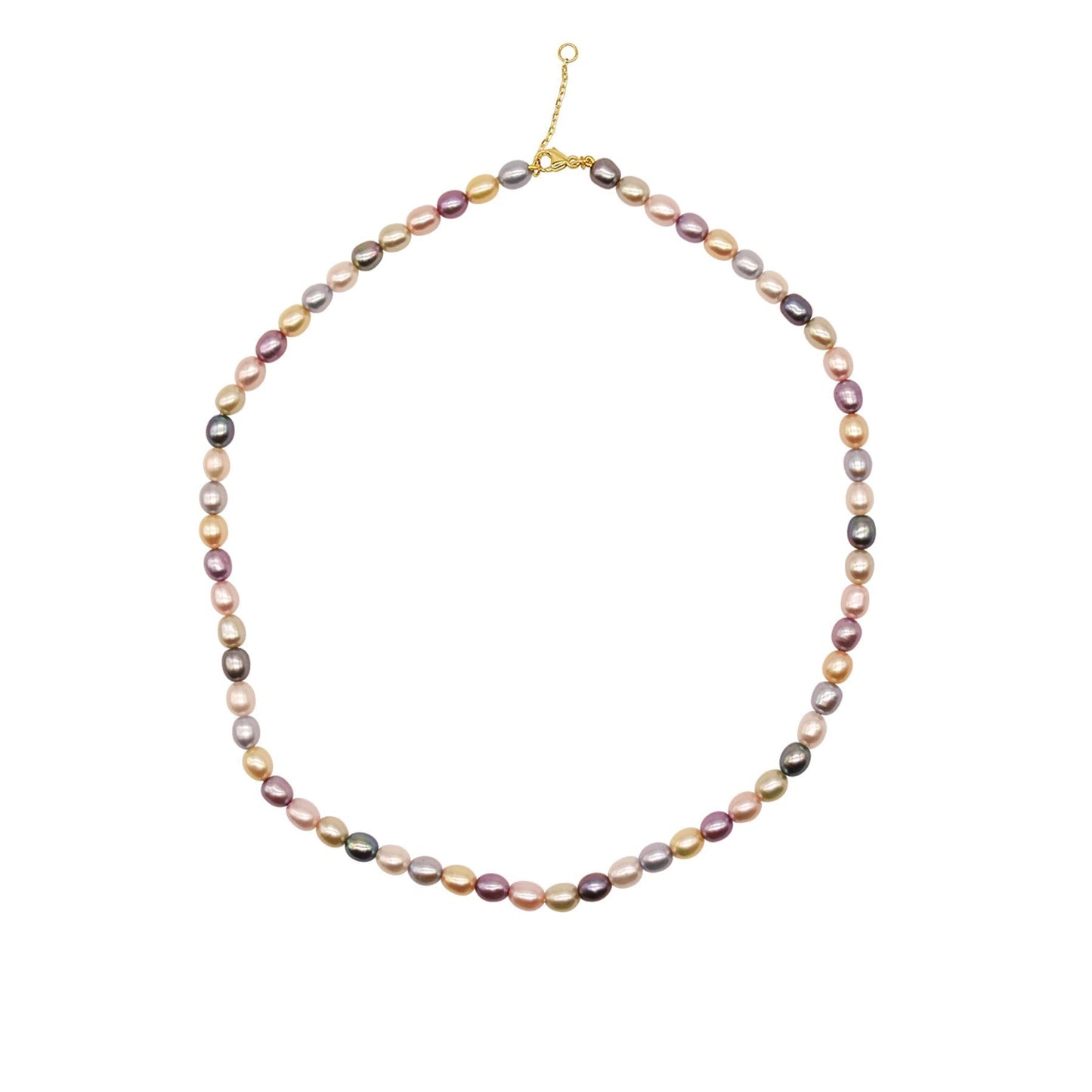 14k Multi Pastel Color Pearl Necklace 17/18" freeshipping - Jewelmak Shop