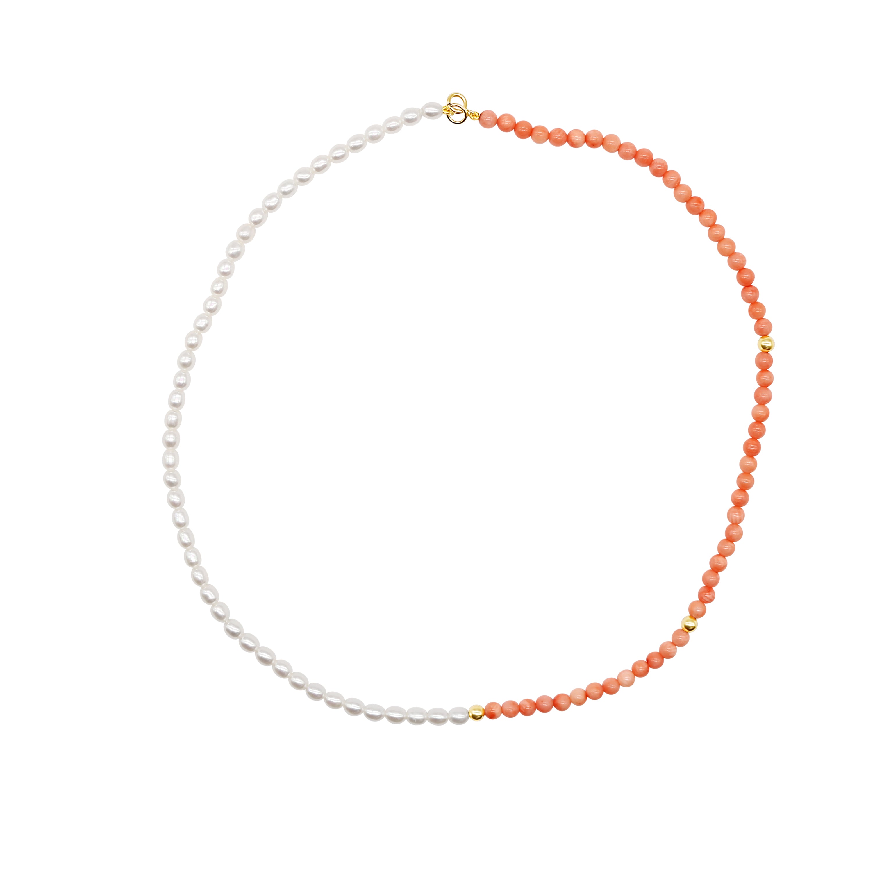 14k White Freshwater Pearl Half & Half Necklace