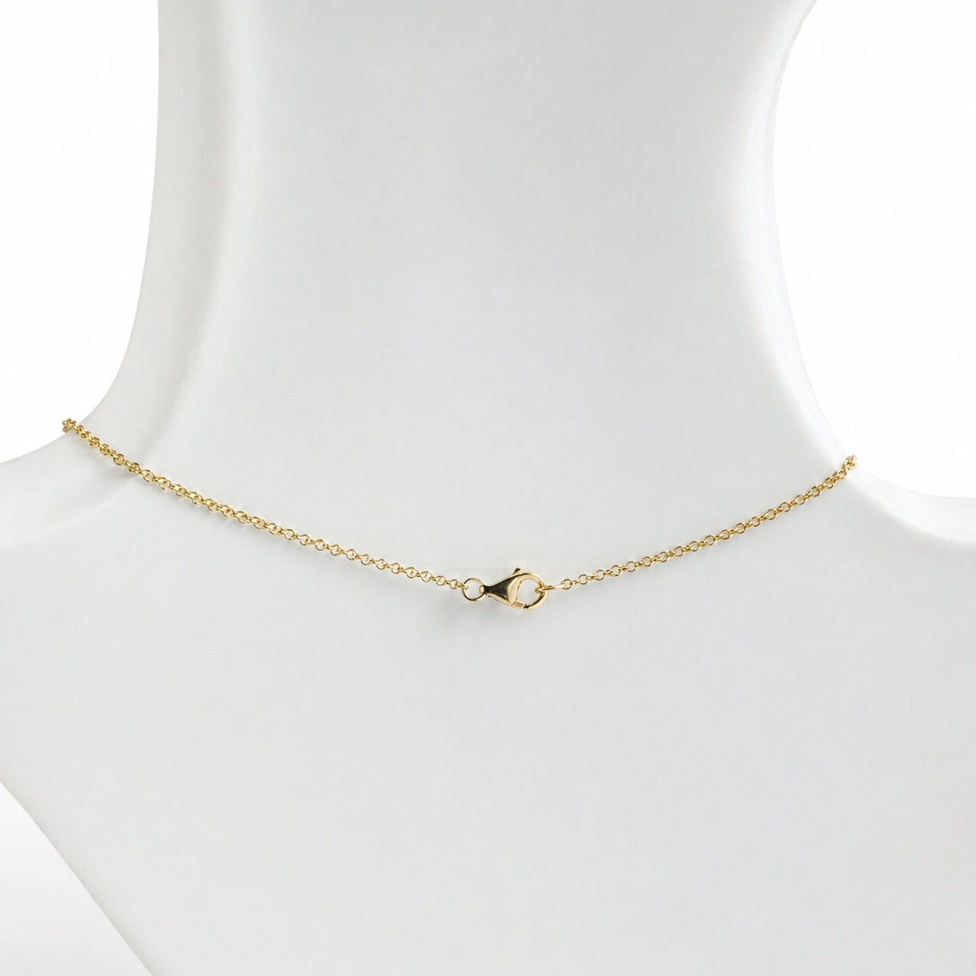 14k White Pearl Paperclip Chain Heart Drop Necklace