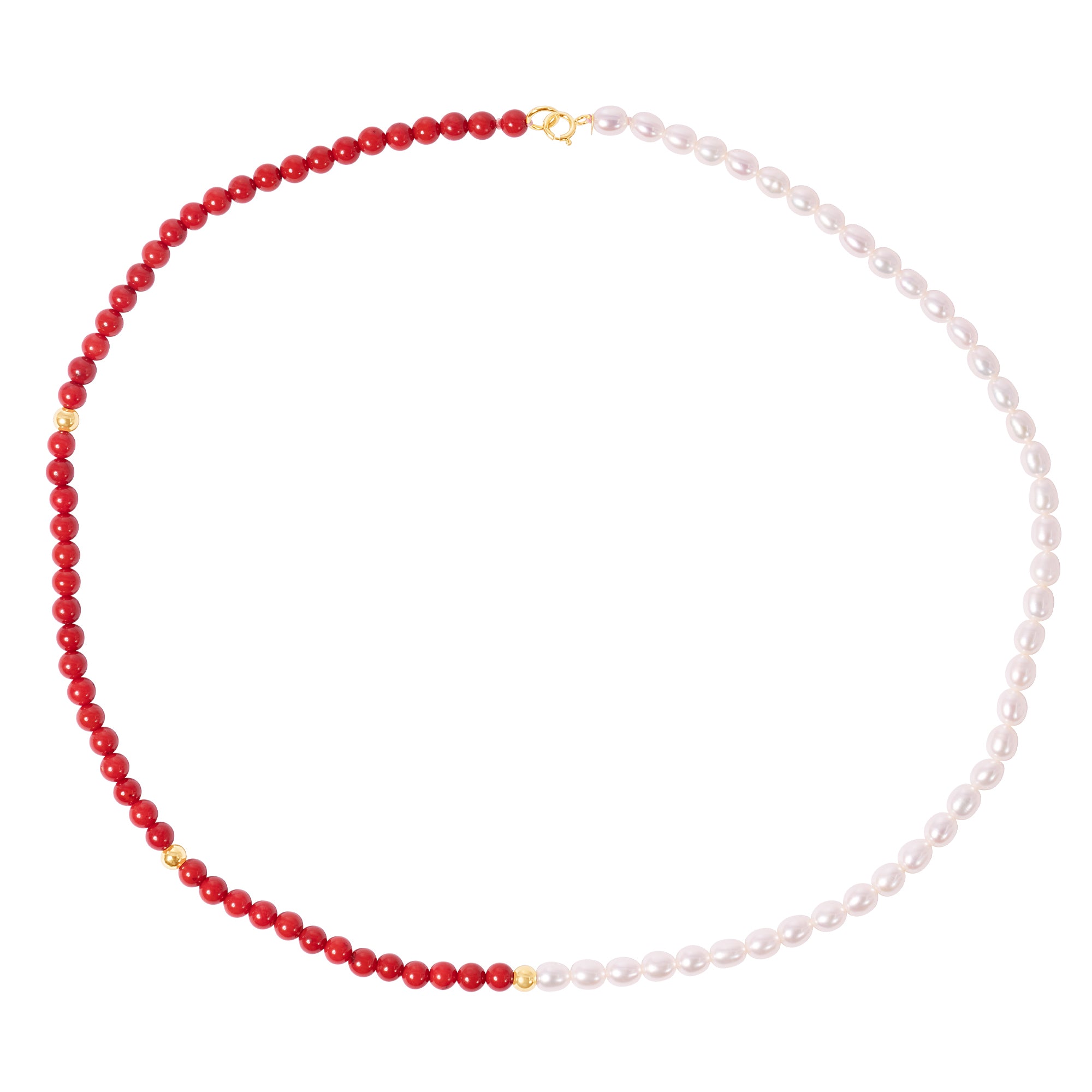 14k White Freshwater Pearl Half & Half Necklace