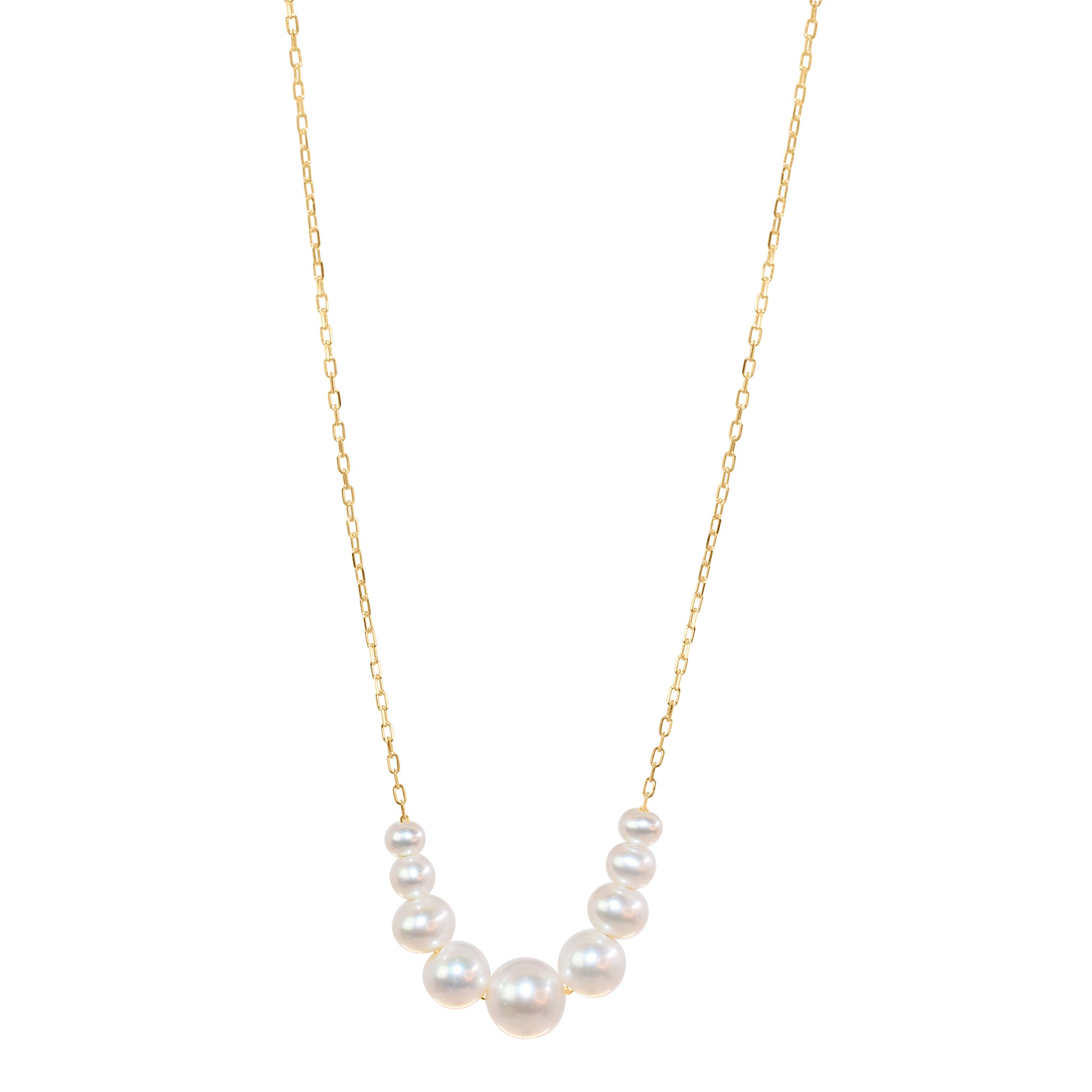 14k Freshwater Pearls Grad Slider Necklace