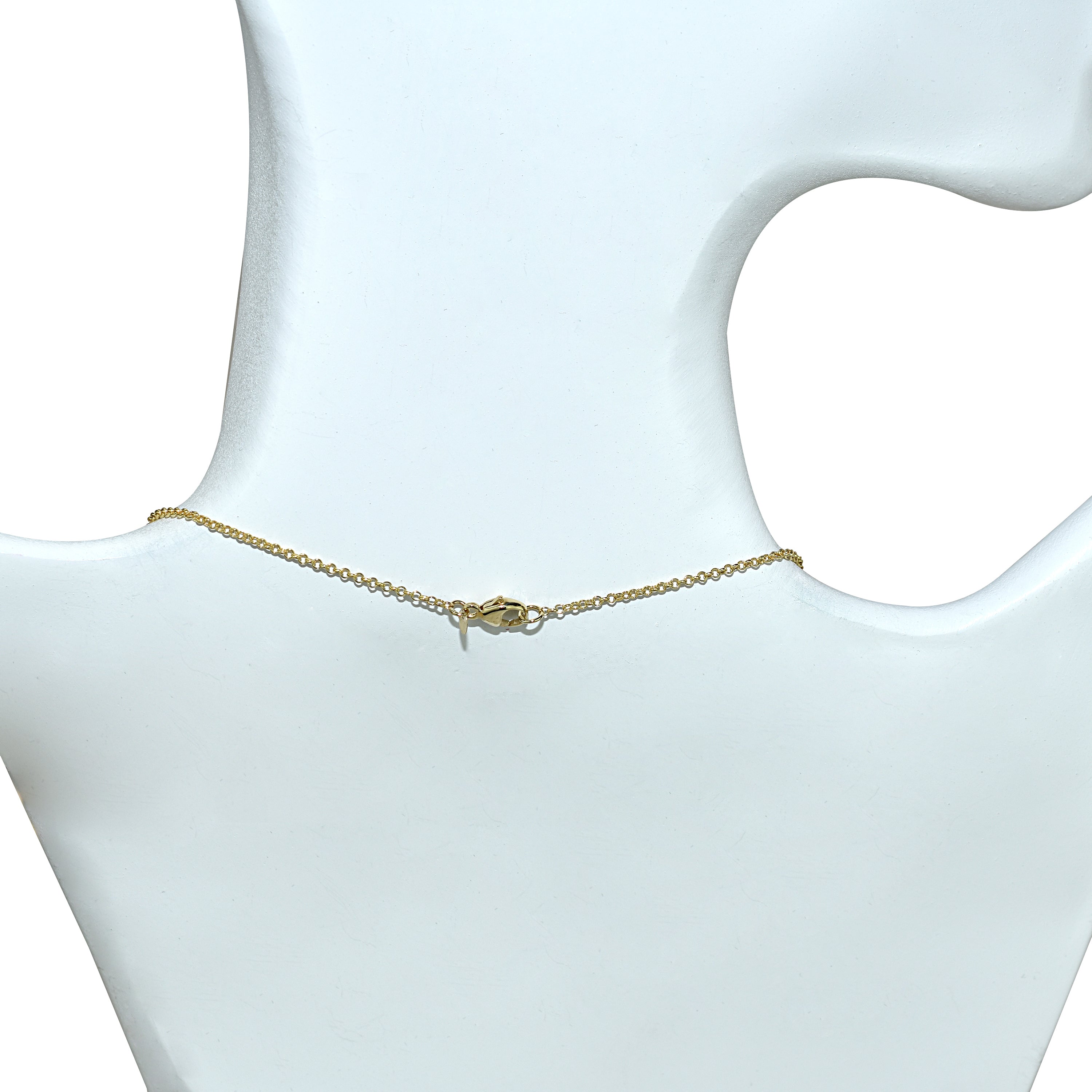 14k White Pearl Paperclip Station Chain Drop Necklace