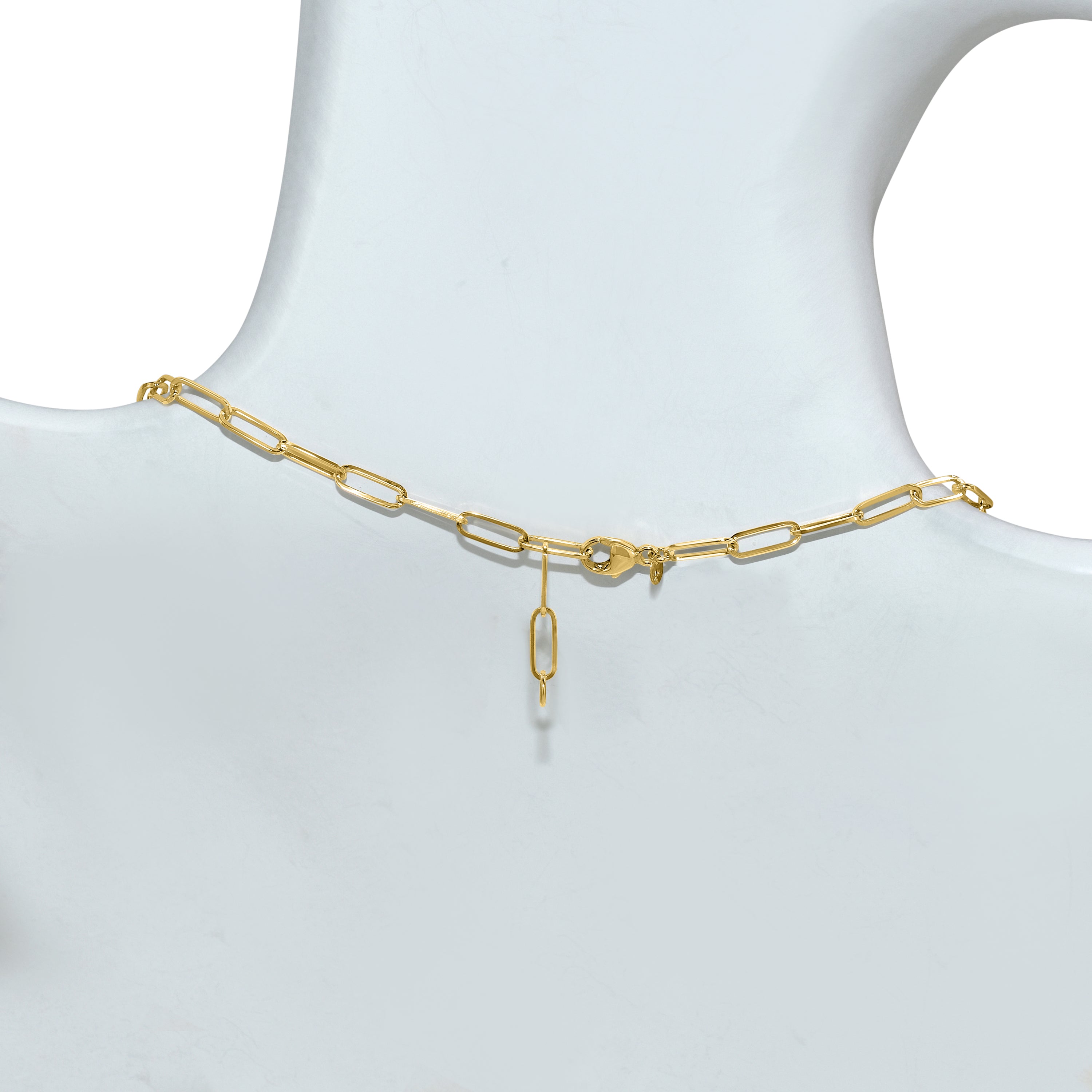 14k White Cultured Pearl Drop Paperclip Necklace