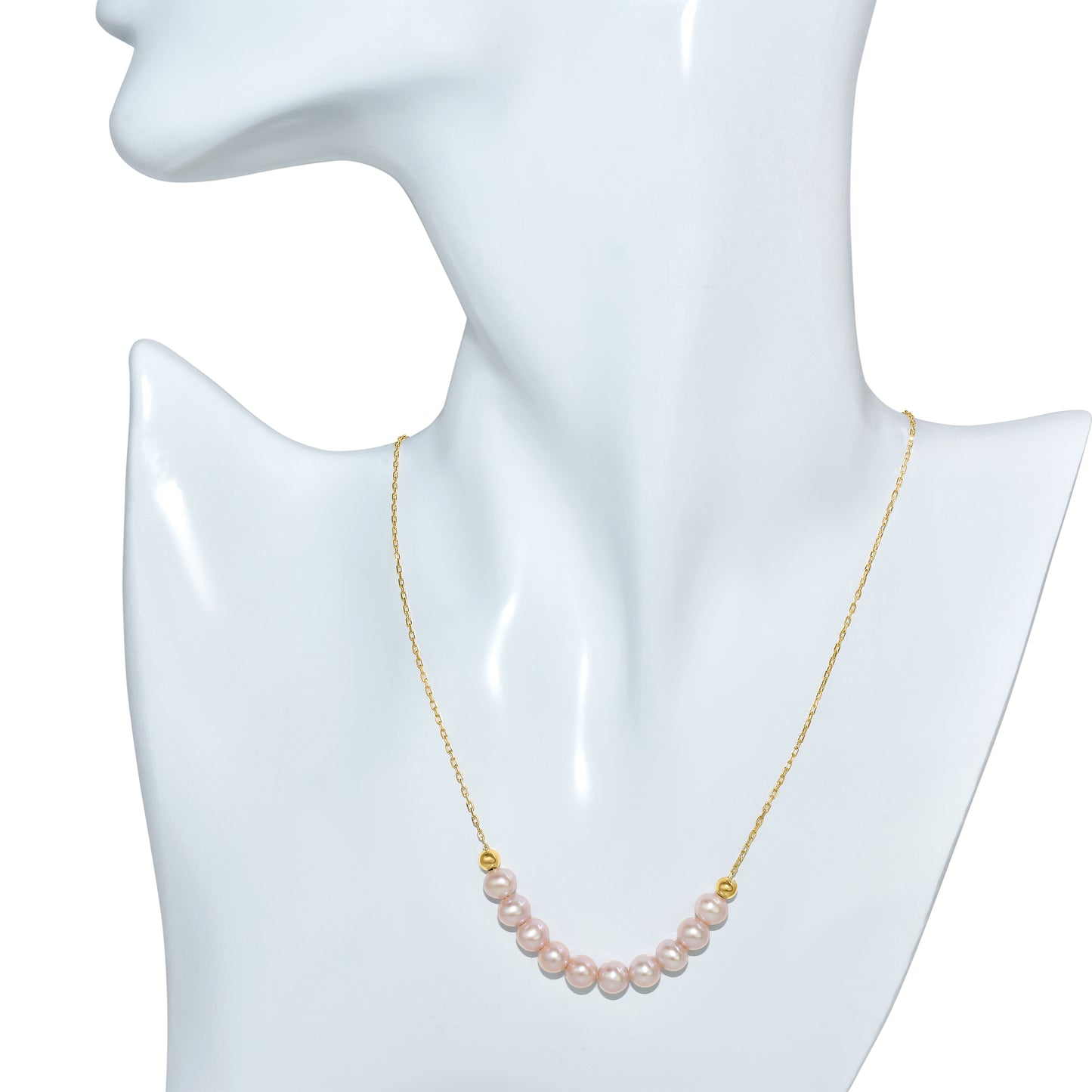 14k Natural Pink Pearl Slider Necklace