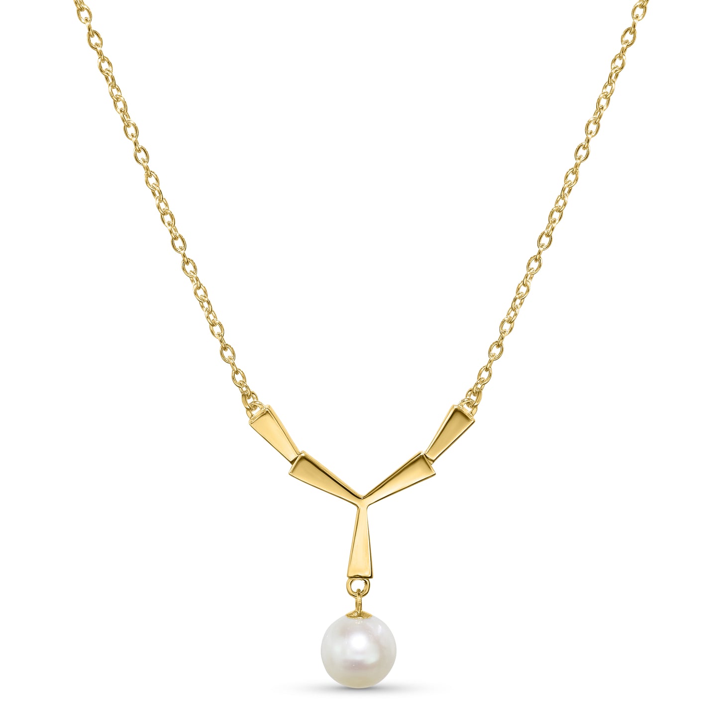 14k White Pearl Drop Necklace