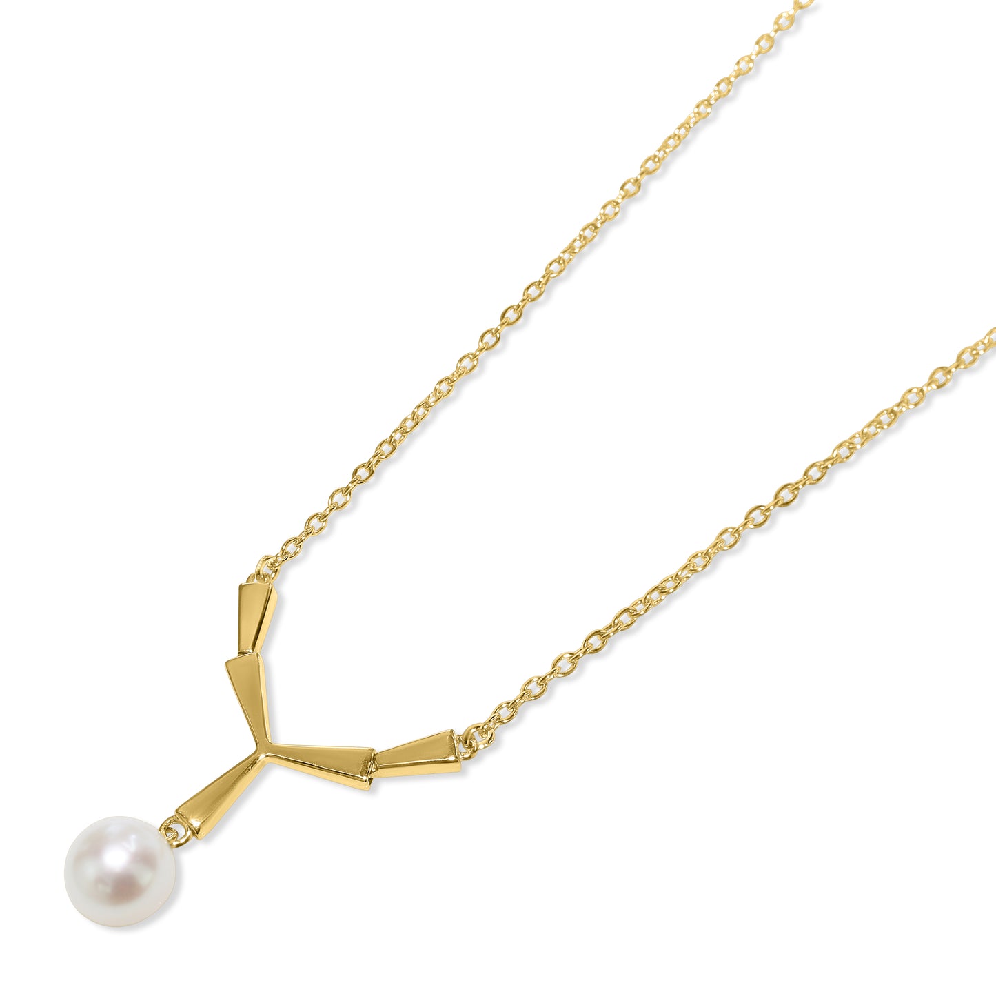 14k White Pearl Drop Necklace