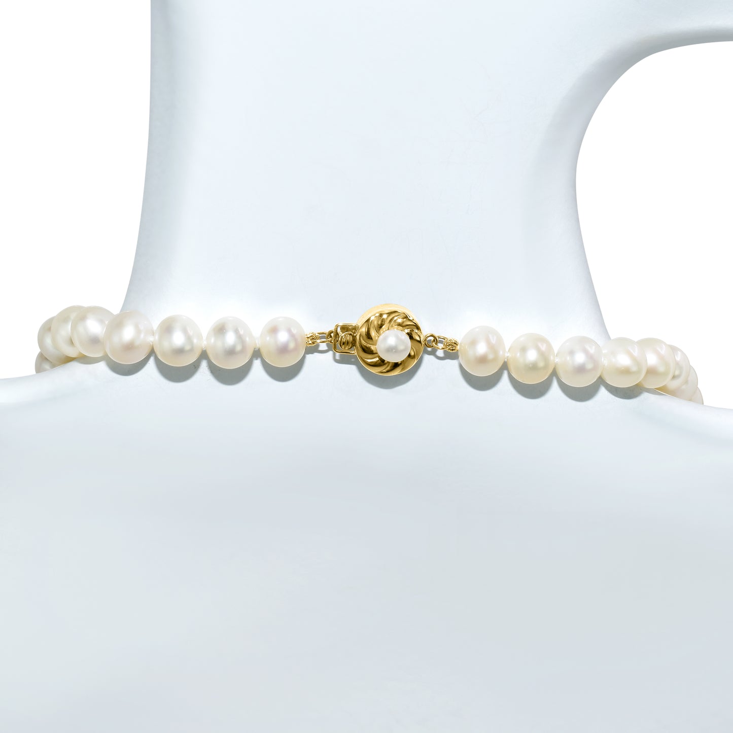 14k White Pearl Twist Coin Clasp Necklace