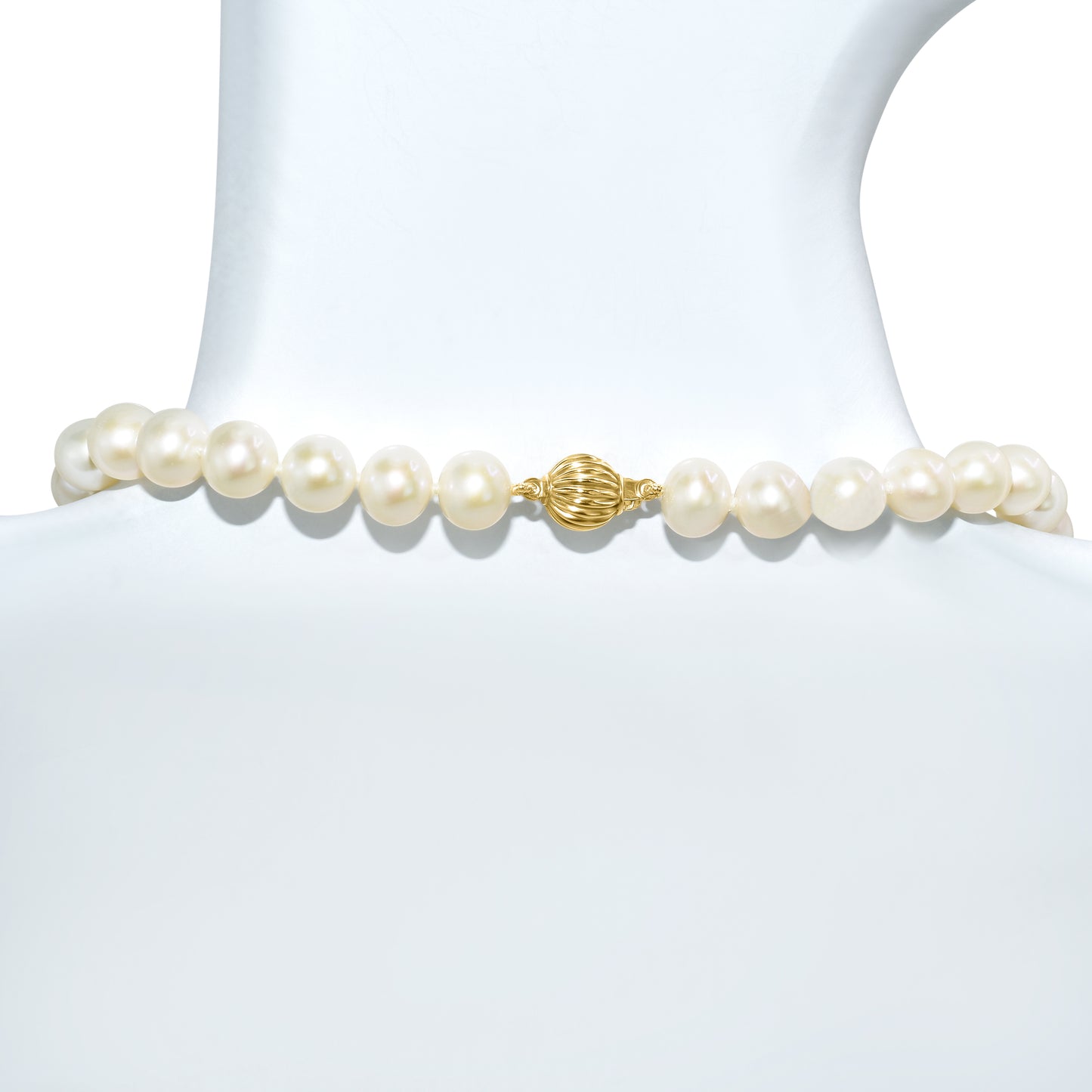 14k White Pearl Blue Topaz Knotted Necklace