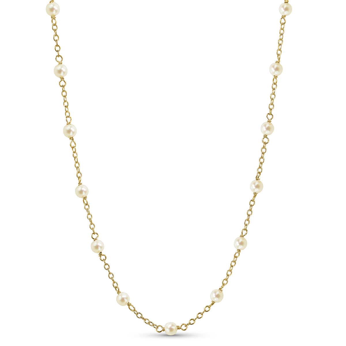 14k Yellow Gold Station Necklace
