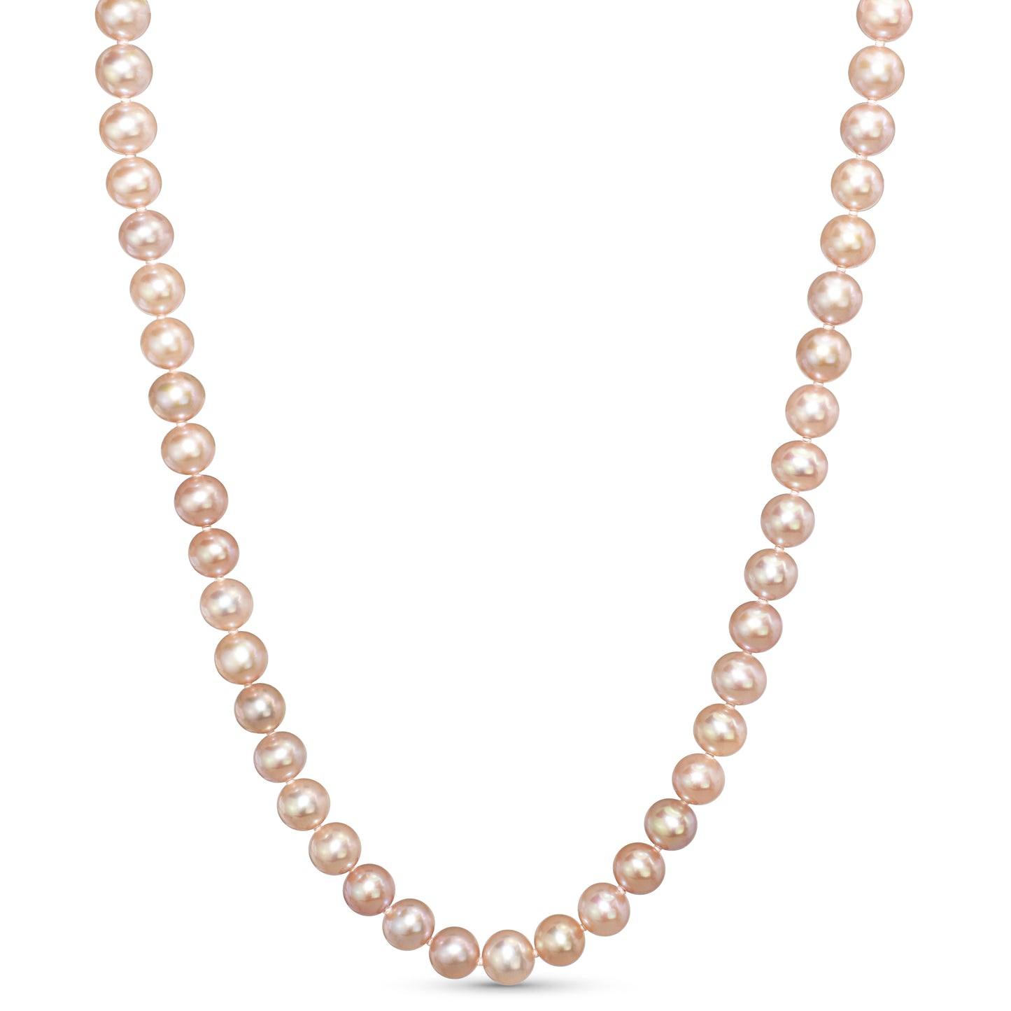 14k Natural Pink Pearl Knotted Necklace