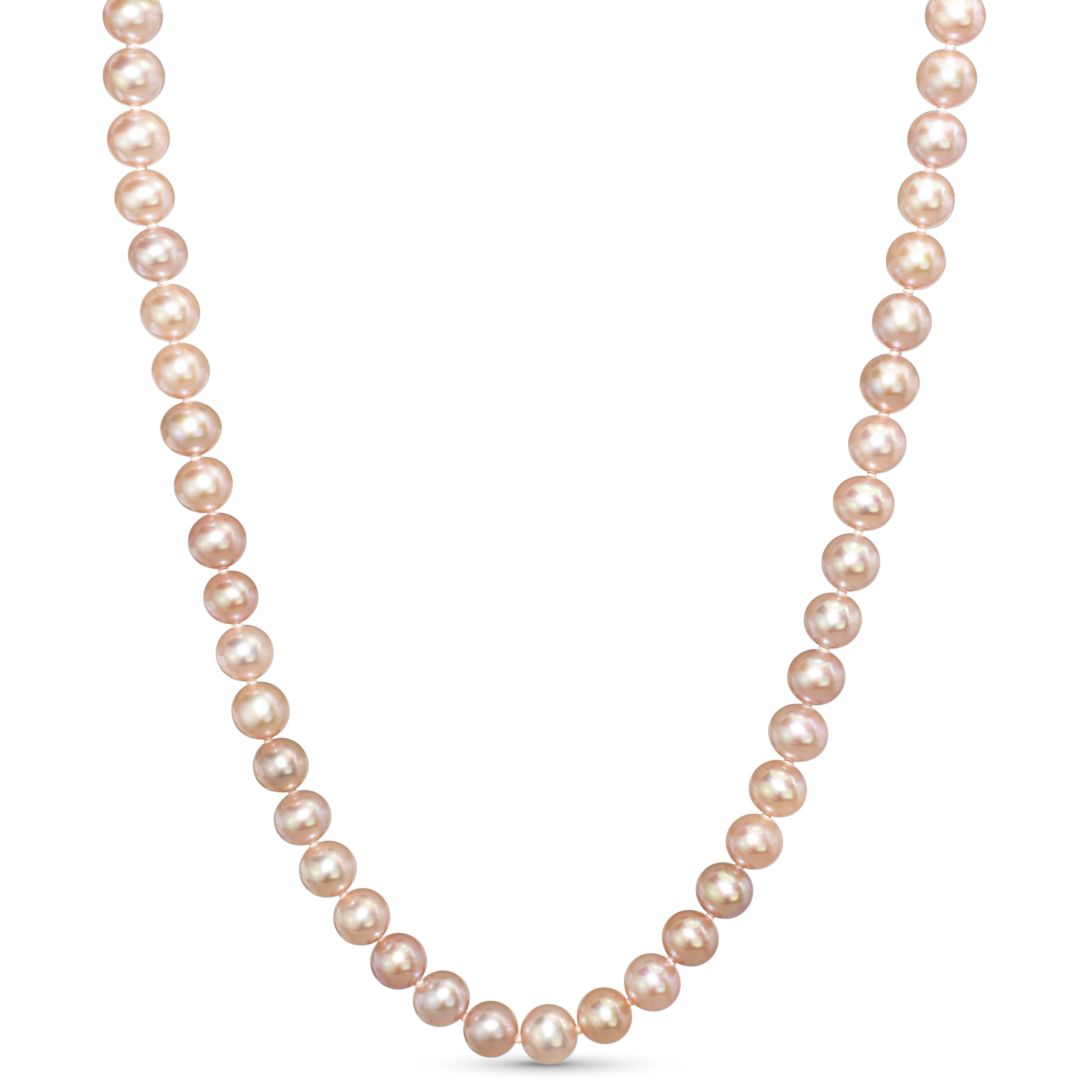 14k Natural Pink Pearl Knotted Necklace