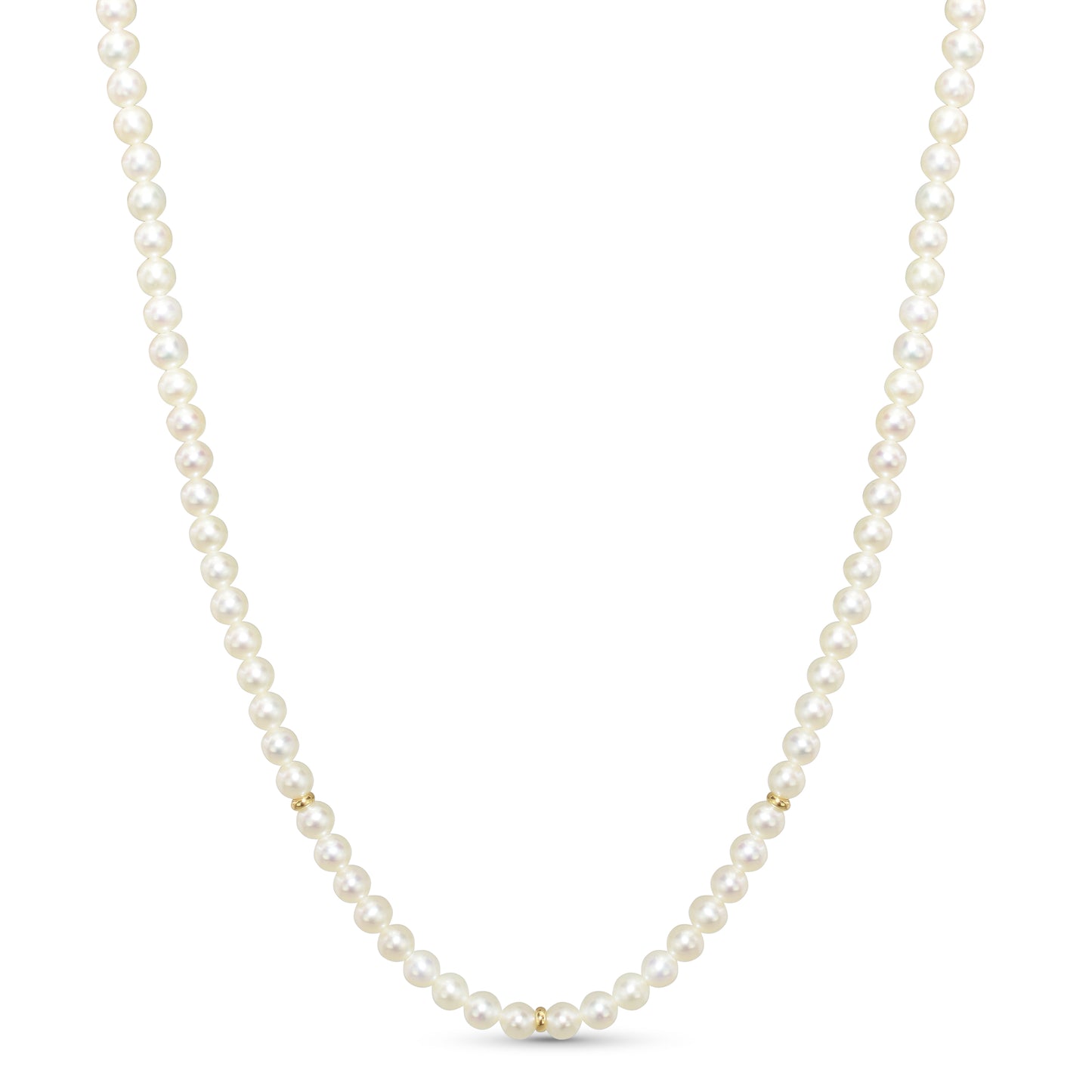 14k White Pearl Gold Roundel Necklace