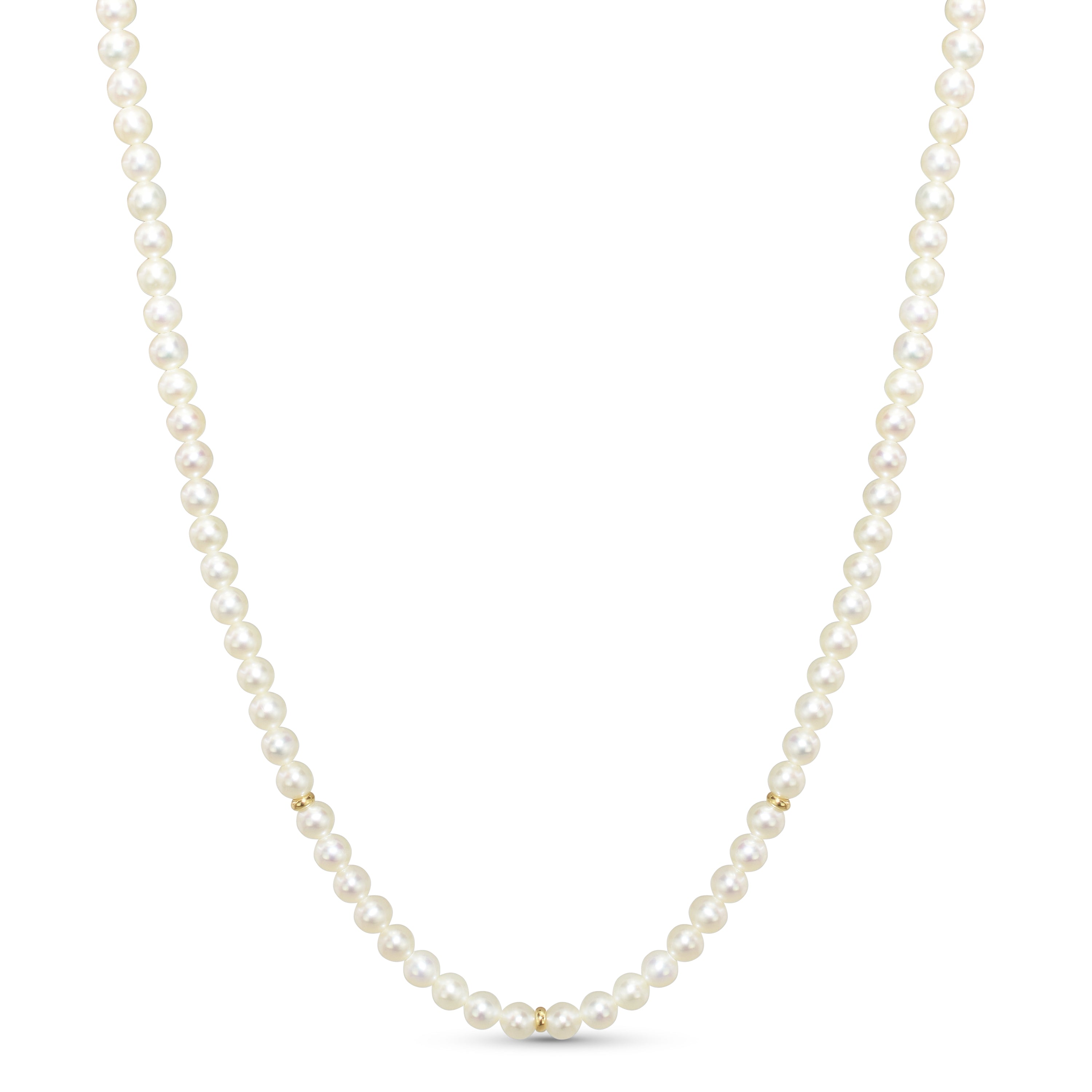 14k White Pearl Gold Roundel Necklace