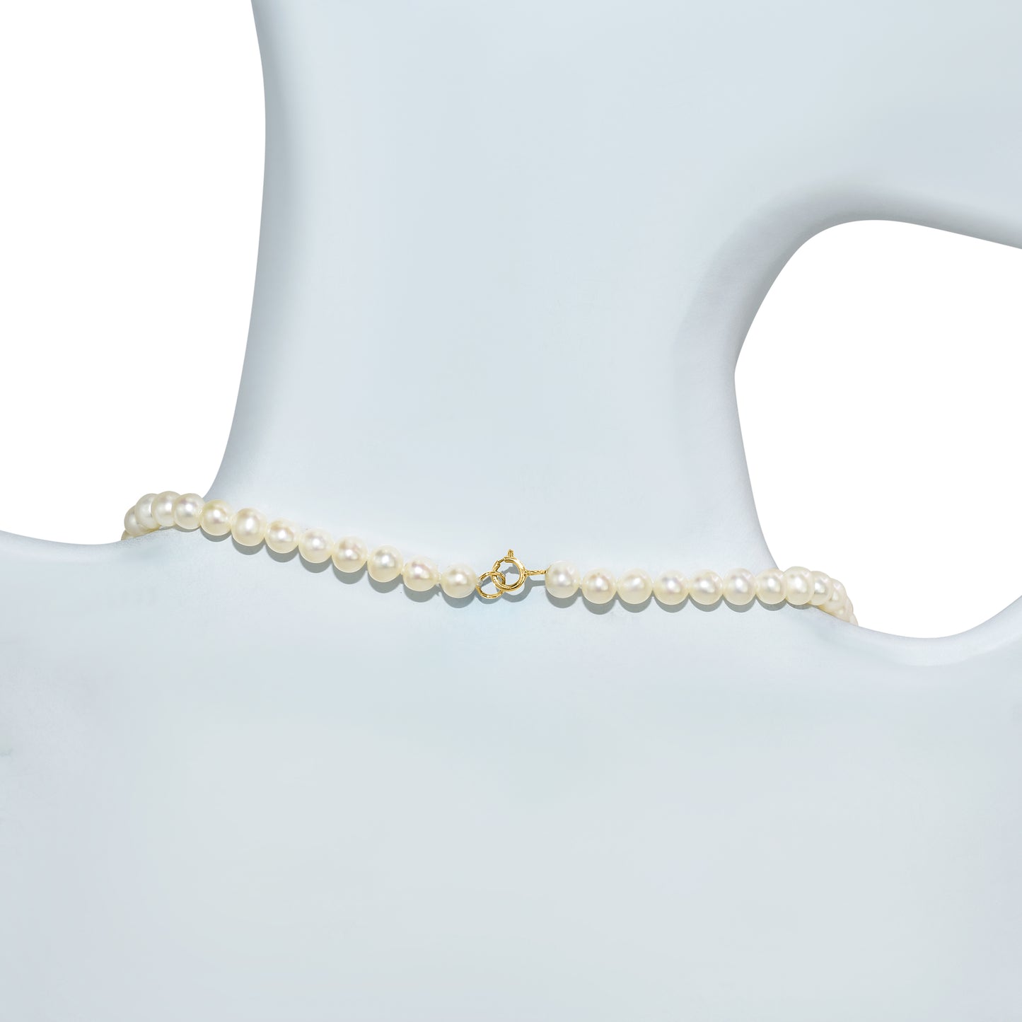 14k White Pearl Gold Roundel Necklace