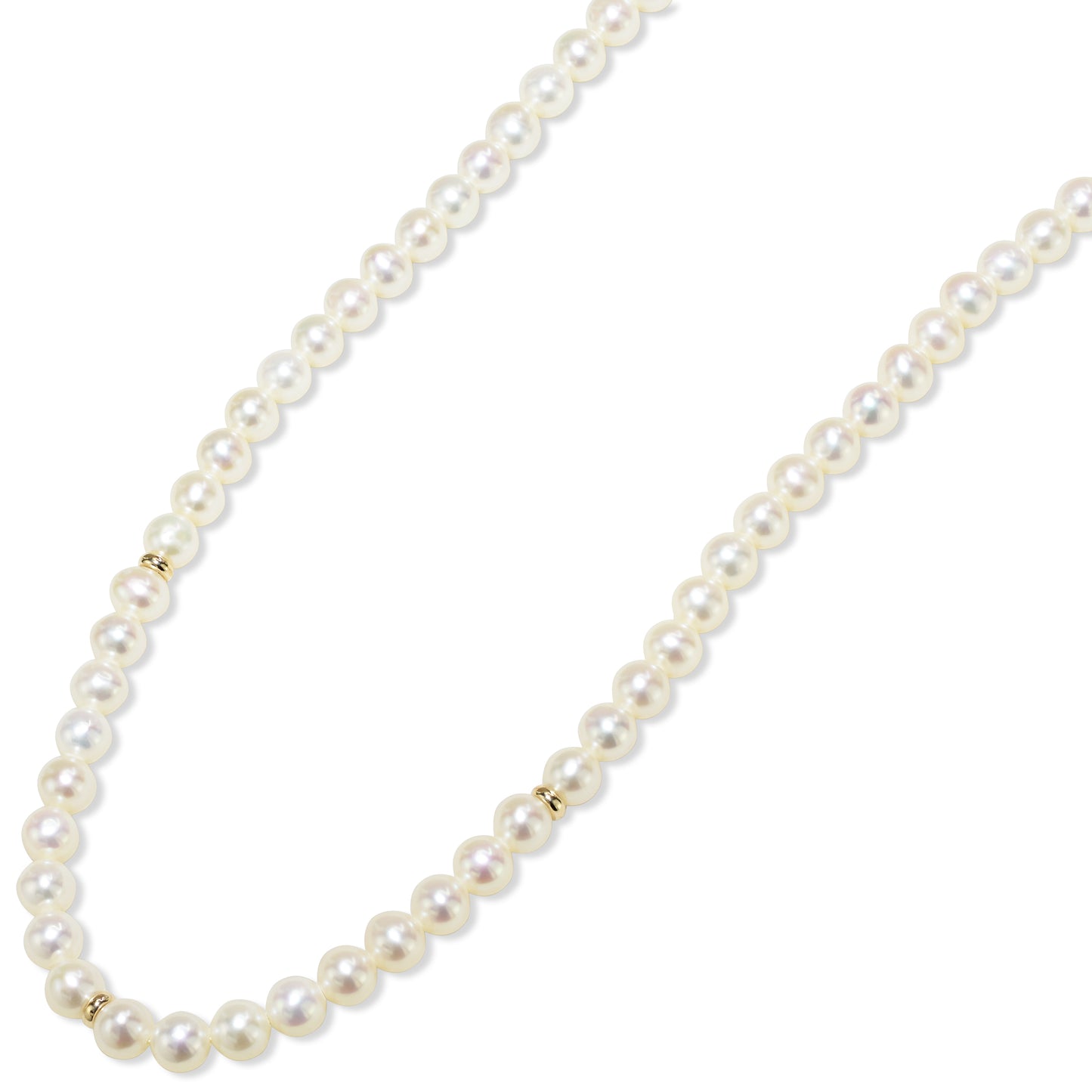 14k White Pearl Gold Roundel Necklace