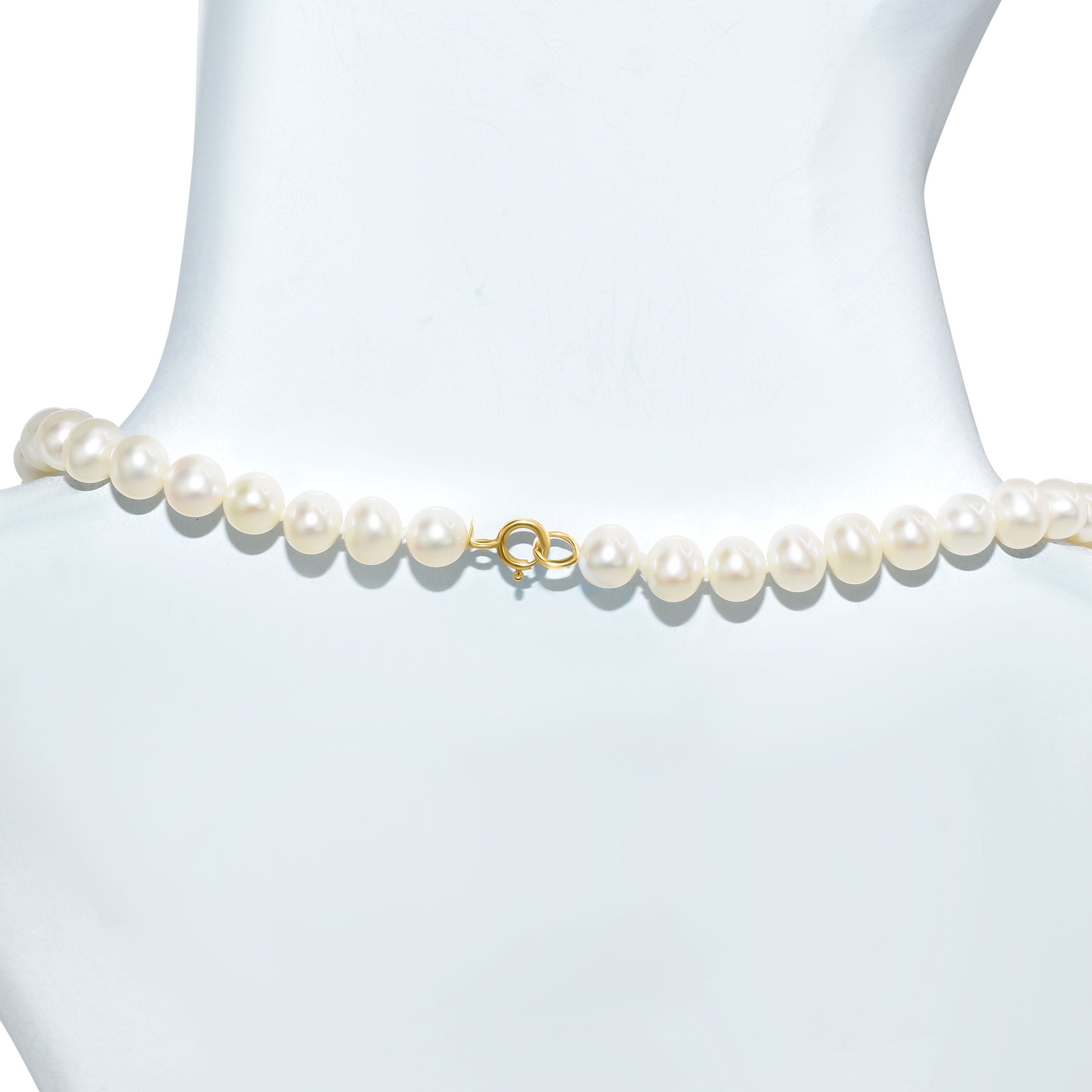 14k White Pearl Gold Roundel Necklace