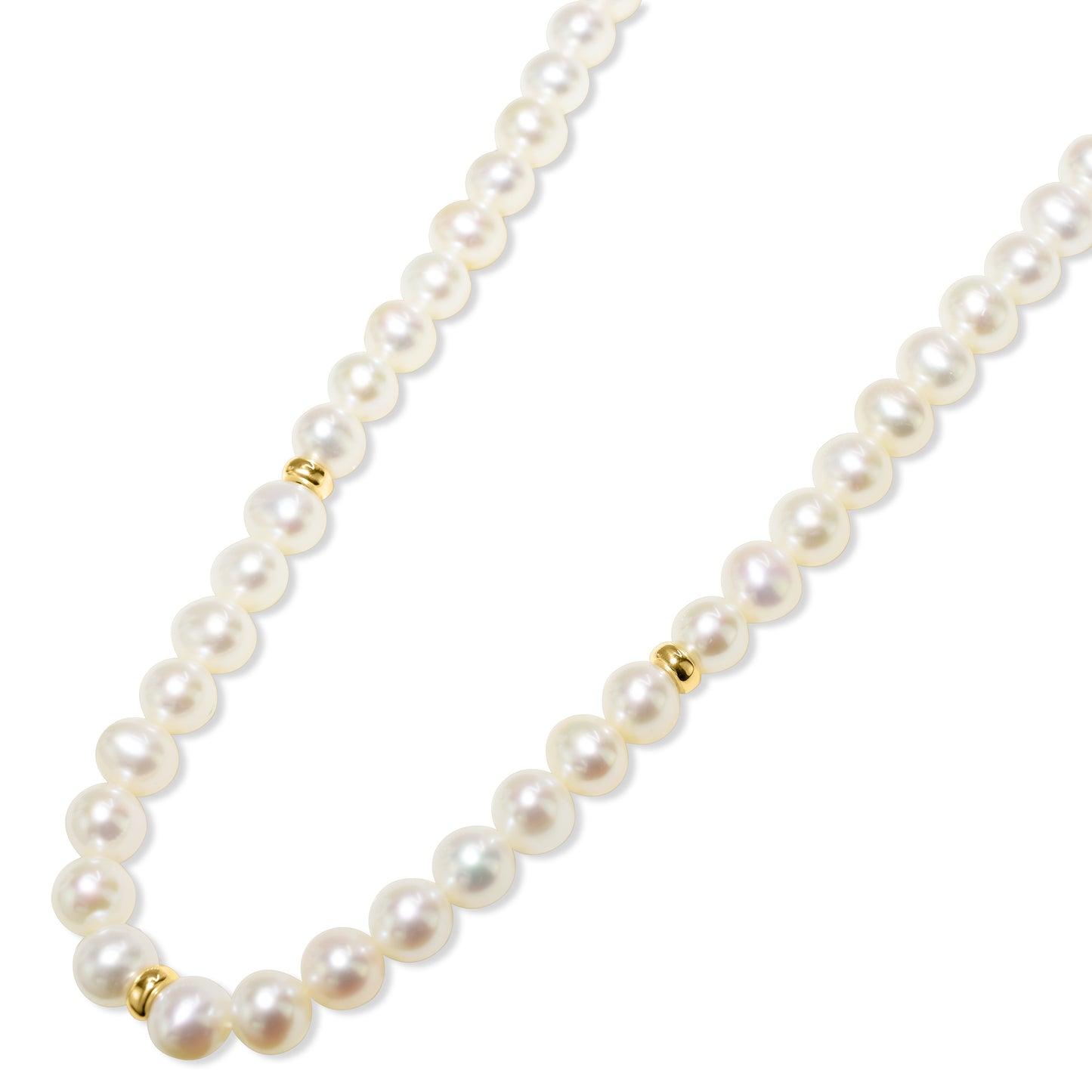 14k White Pearl Gold Roundel Necklace