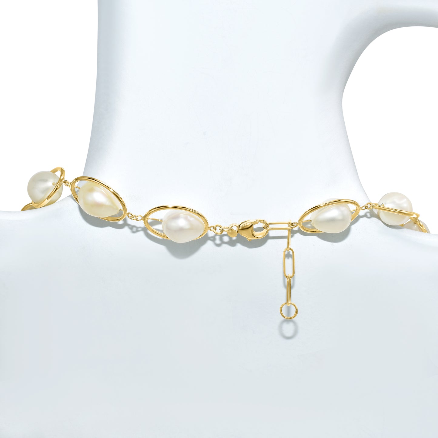 14k White Pearl Floating Necklace