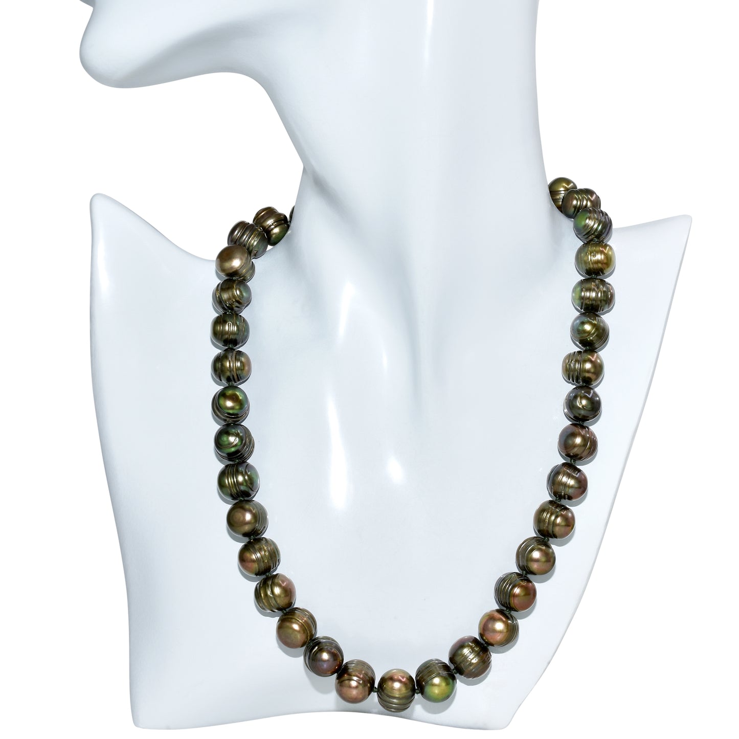 14k Dyed Peacock Pearl Knotted Necklace