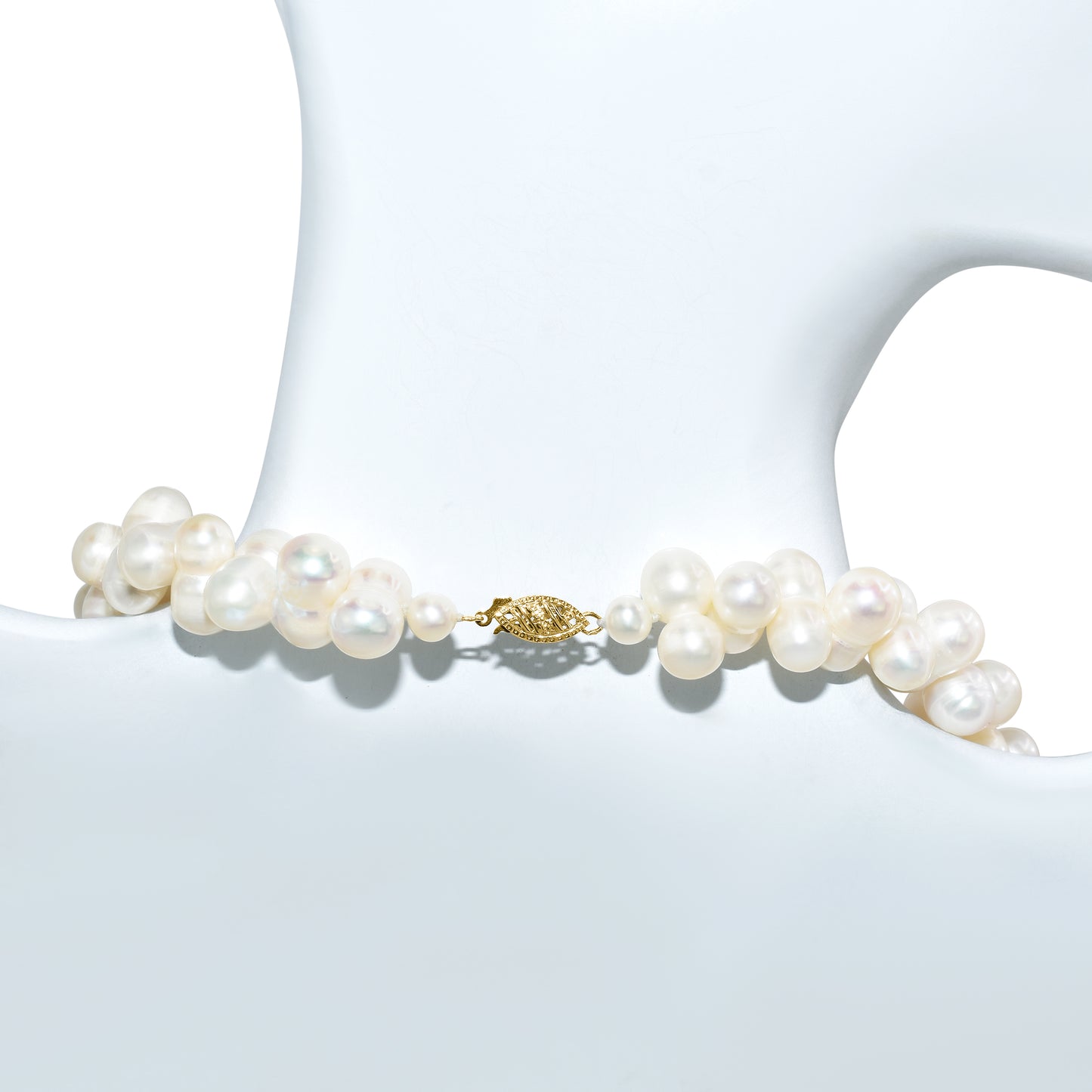 14k White Peanut Pearl Necklace