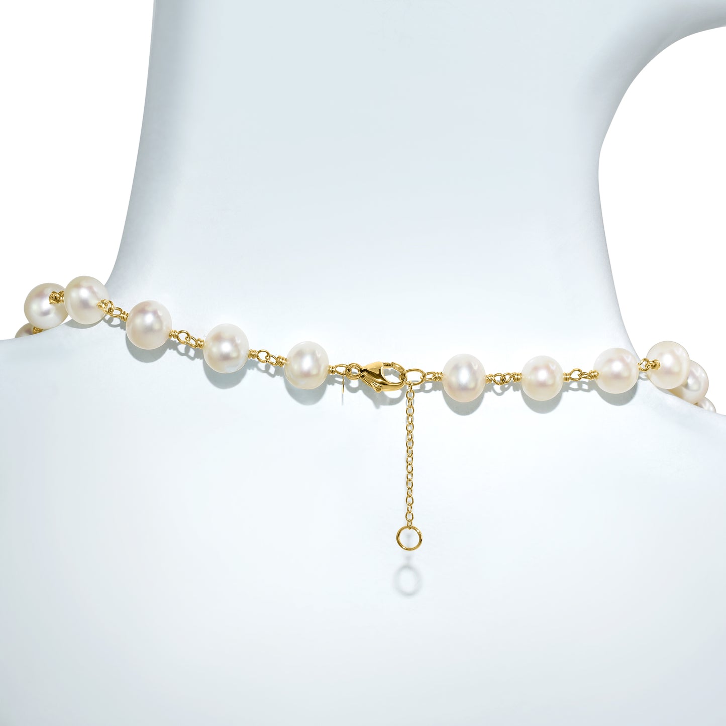 14k White Pearl Link Necklace