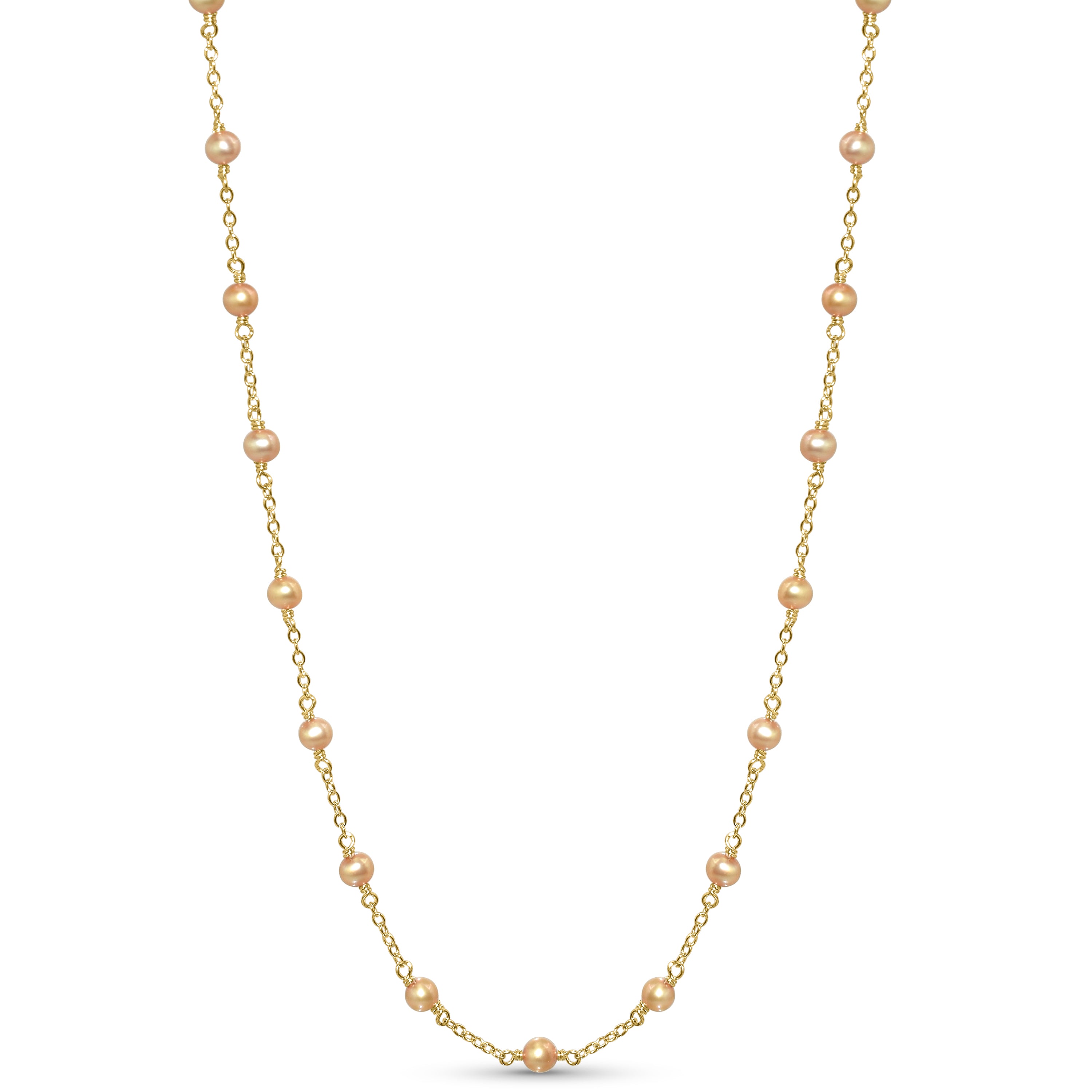 14k Yellow Gold Station Necklace