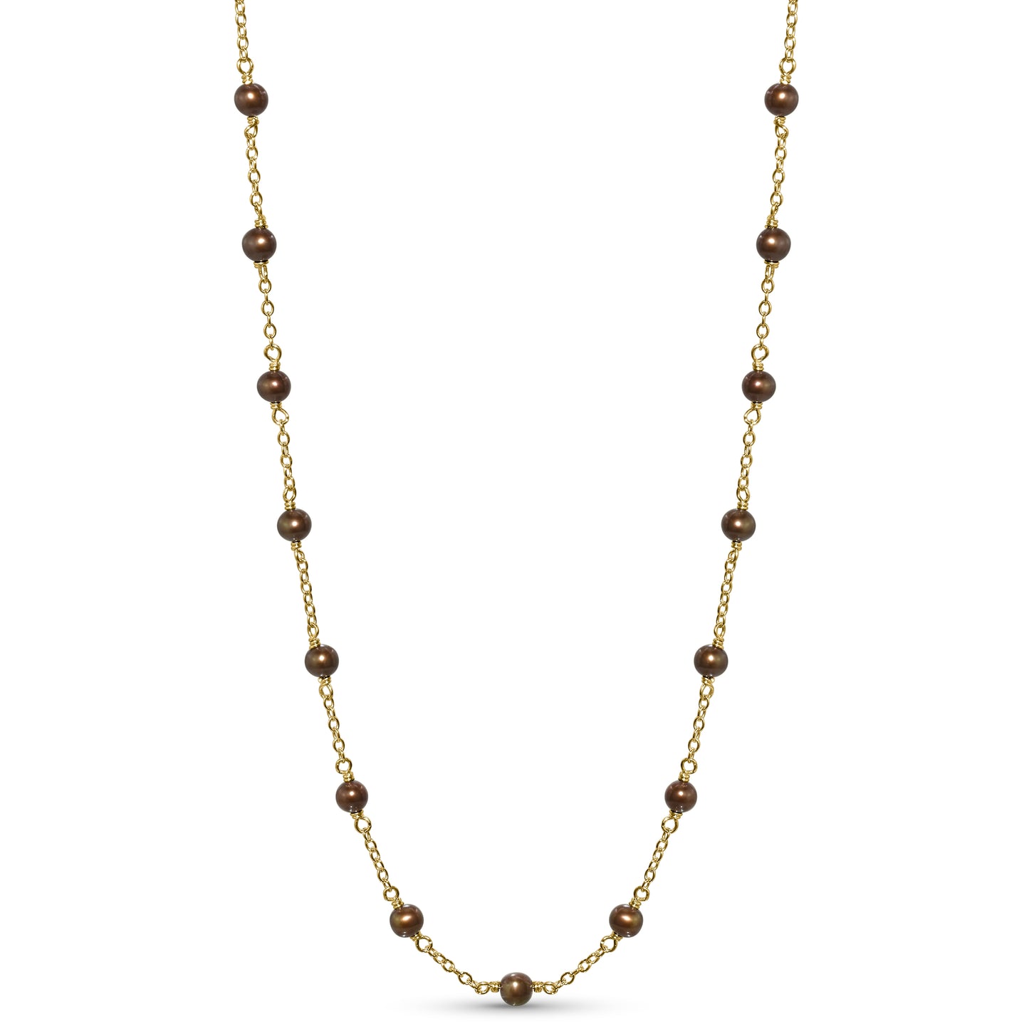 14k Yellow Station Necklace 17"