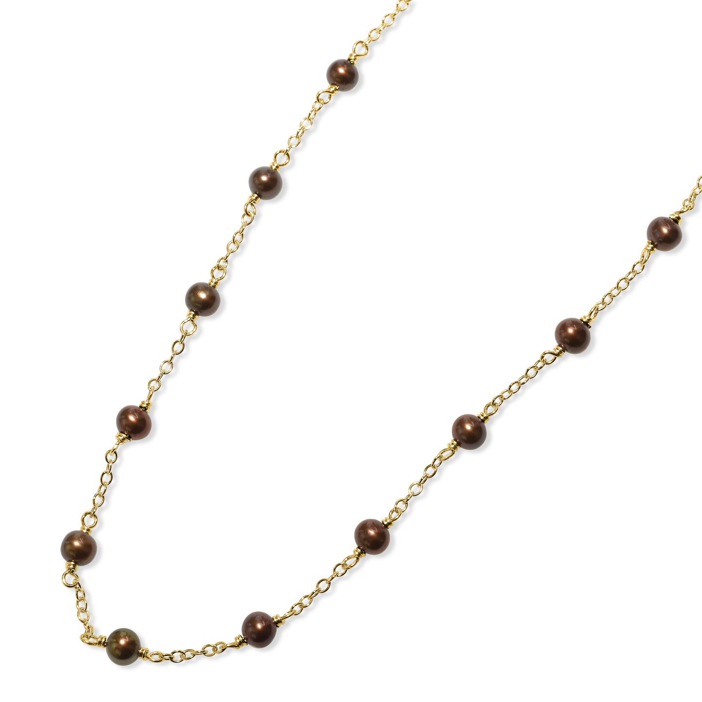 14k Yellow Station Necklace 17"