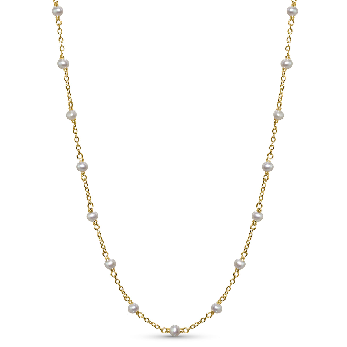 14k Yellow Gold Station Necklace