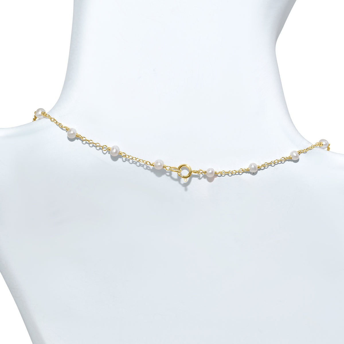 14k Yellow Gold Station Necklace