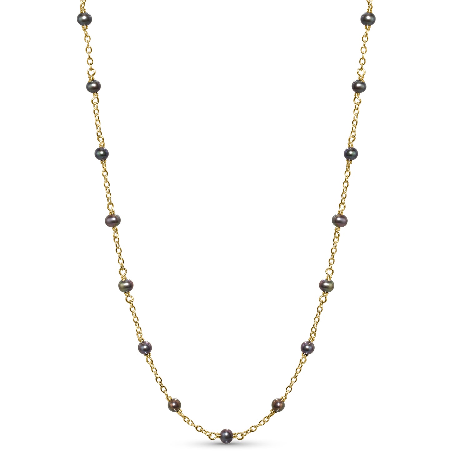 14k Yellow Station Necklace 17"
