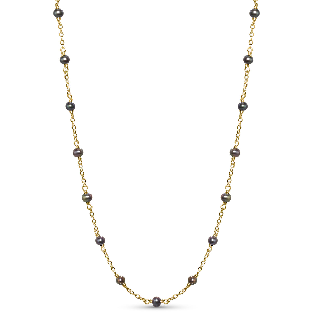 14k Yellow Gold Station Necklace