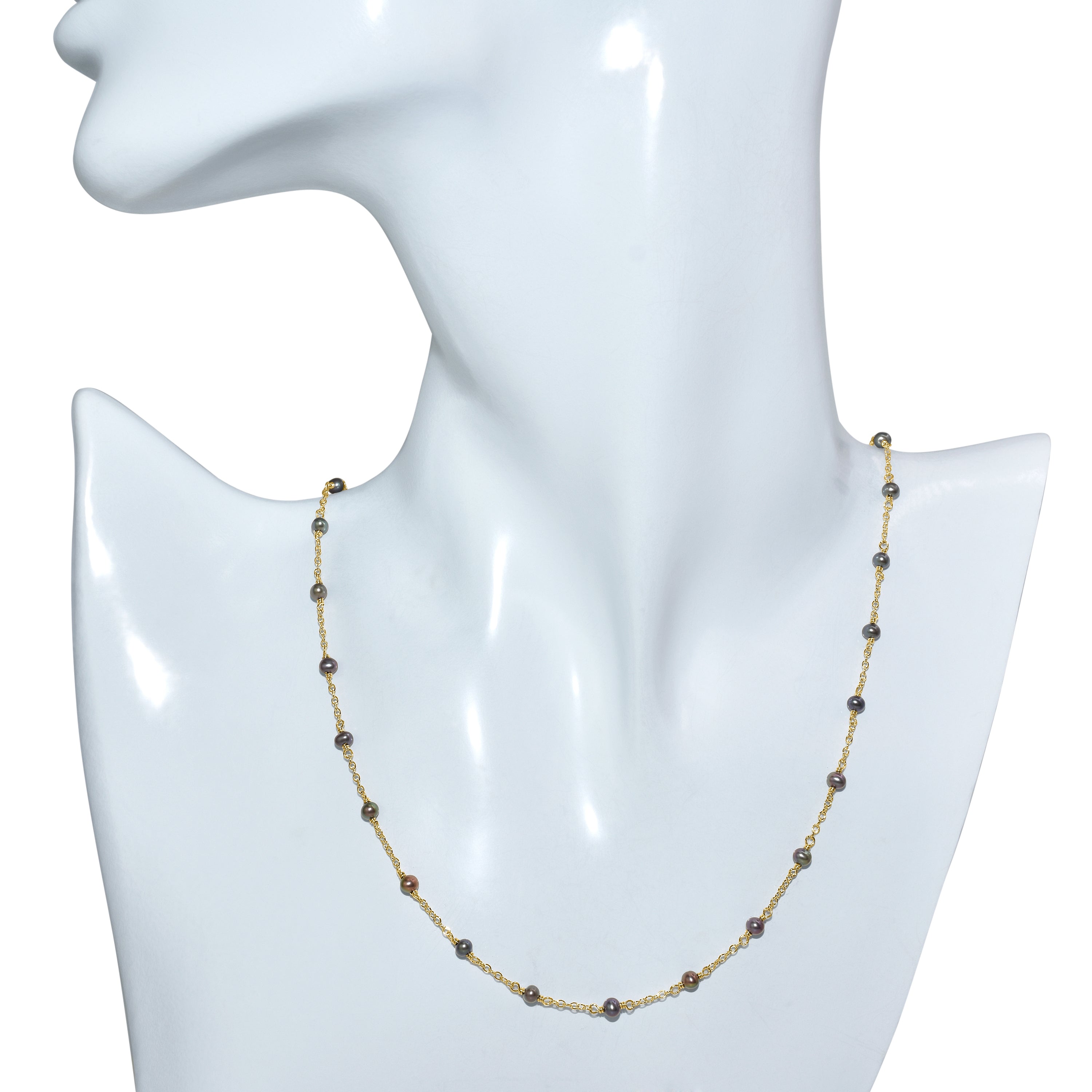 14k Yellow Gold Station Necklace