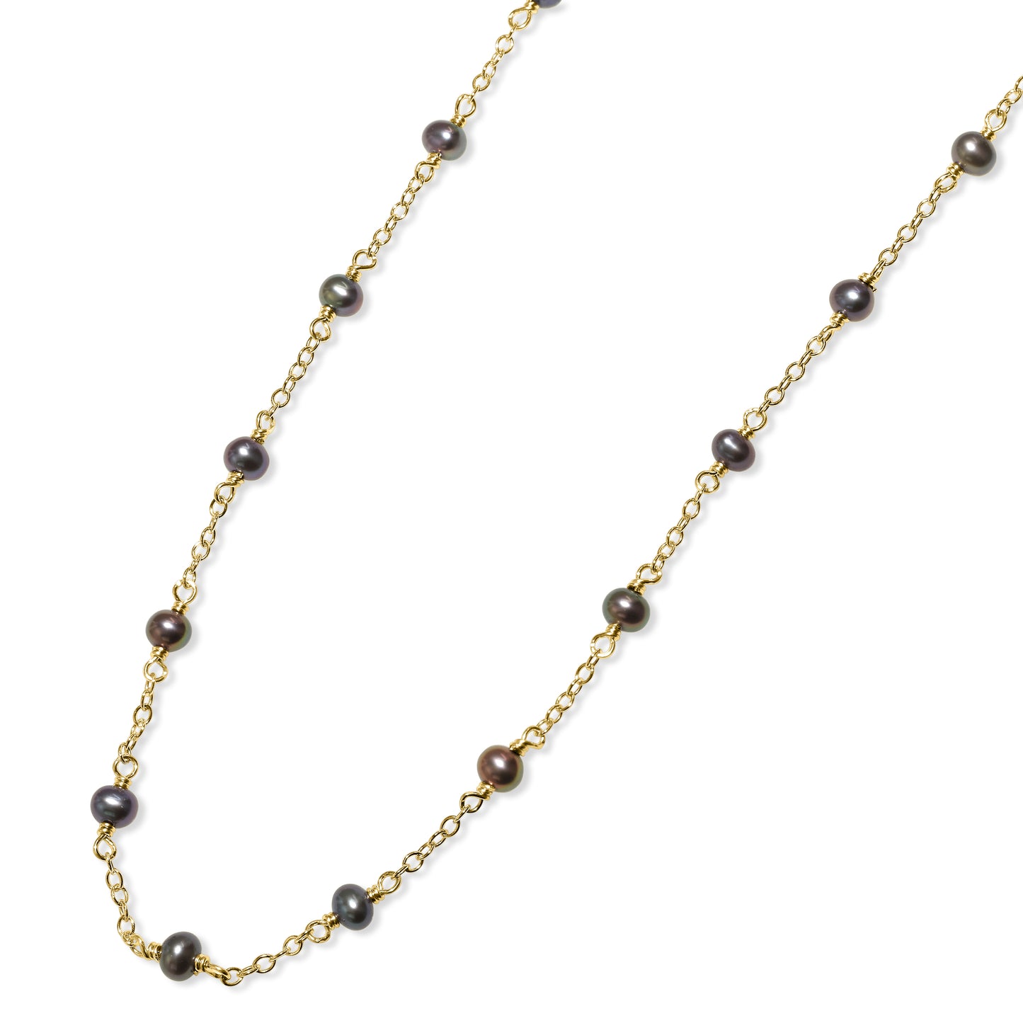 14k Yellow Station Necklace 17"