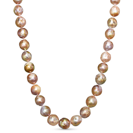 14k Natural Pink Baroque Freshwater Pearl Necklace