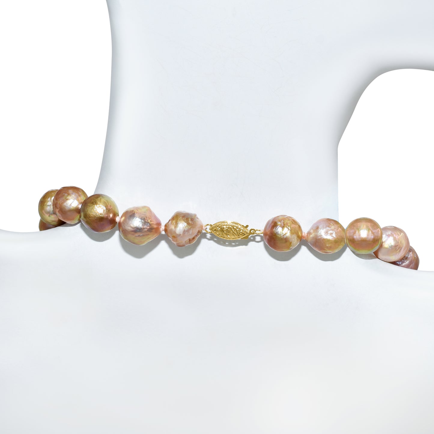 14k Natural Pink Baroque Freshwater Pearl Necklace