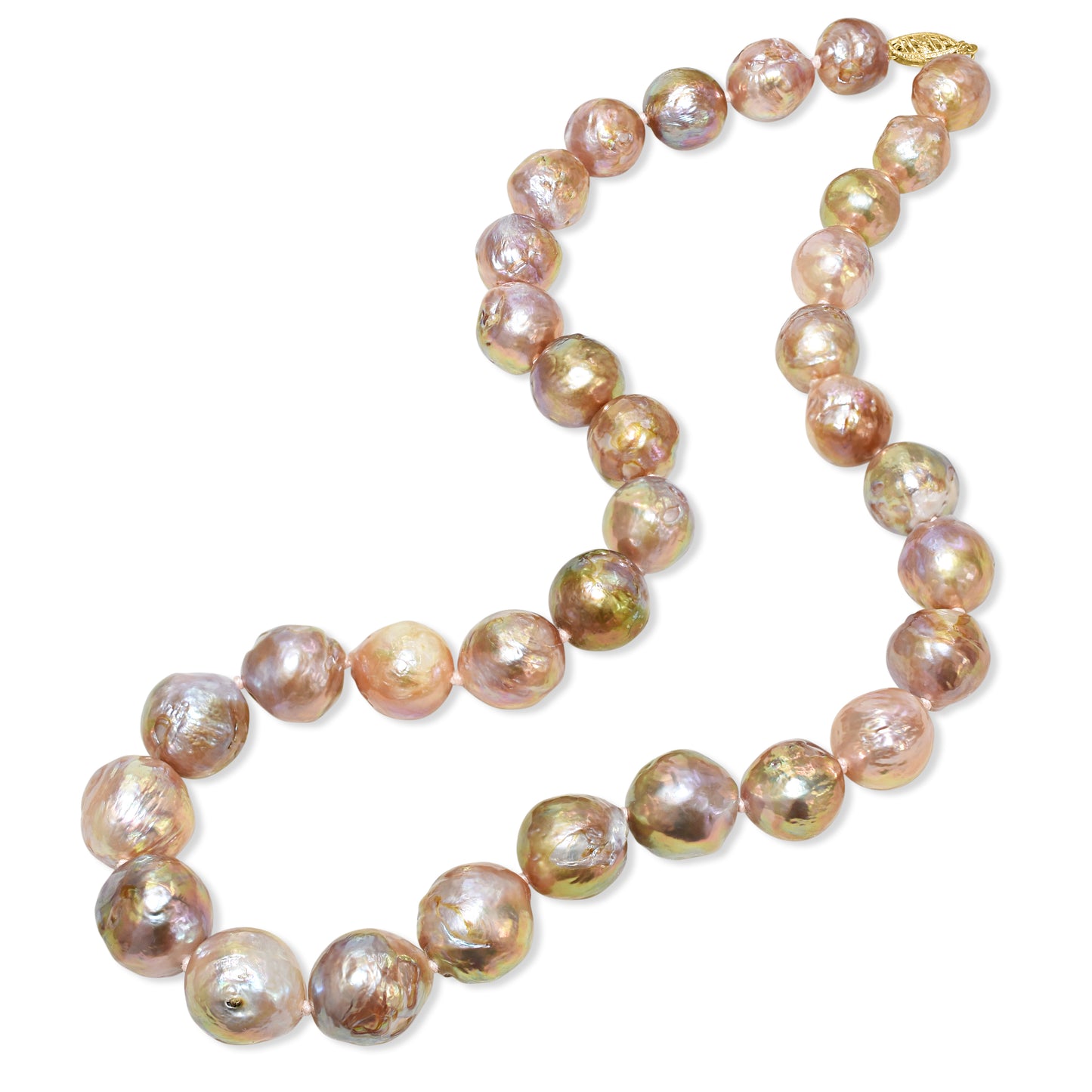 14k Natural Pink Baroque Freshwater Pearl Necklace
