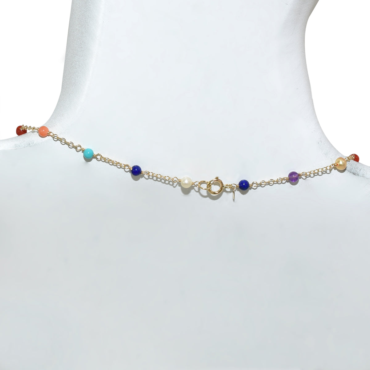14k Yellow Gold Station Necklace