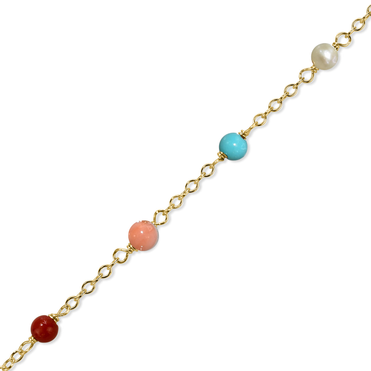 14k Yellow Gold Station Necklace
