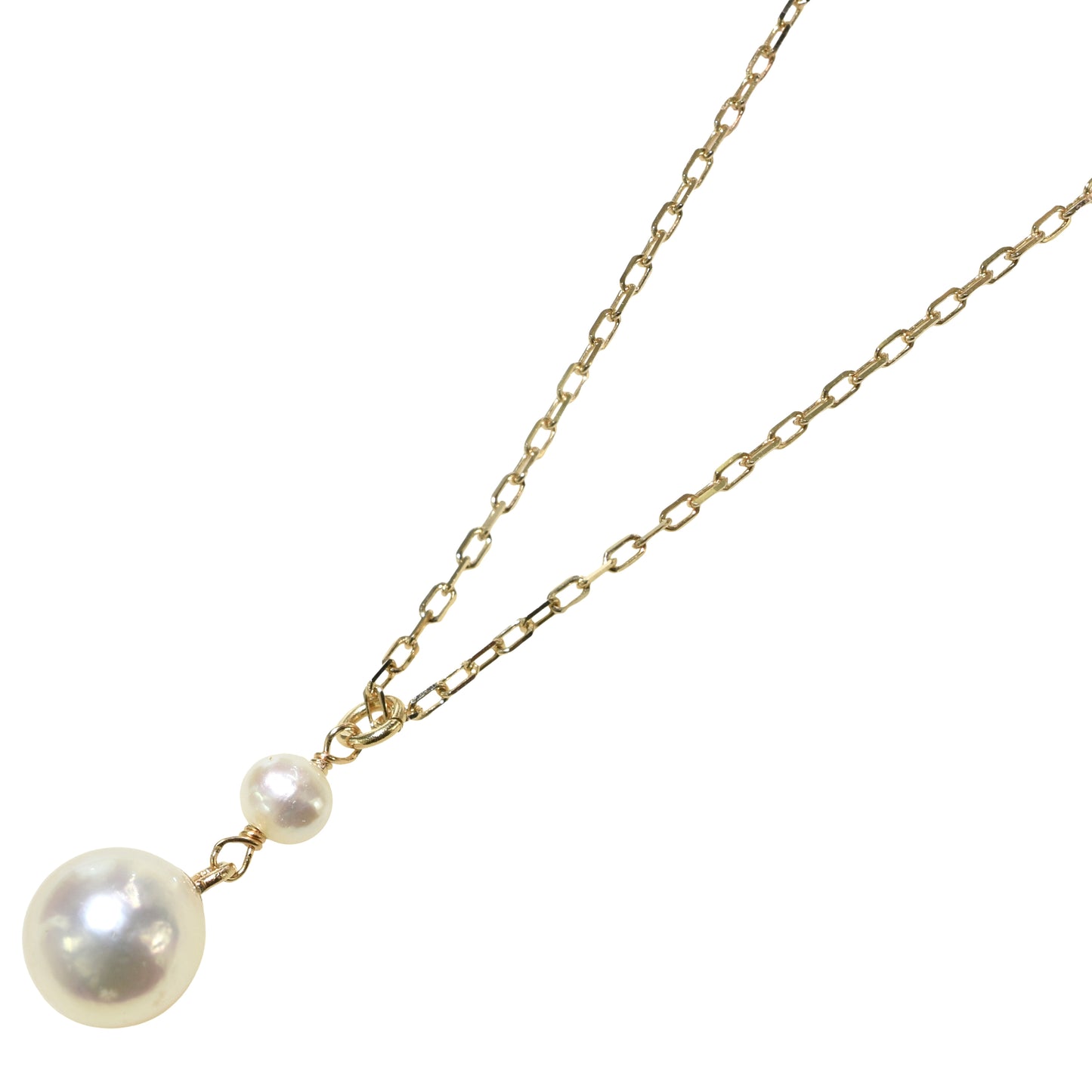 14k White Pearl Drop Pendant Necklace