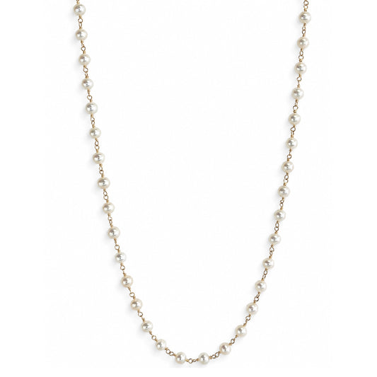 14k White Pearl Link Necklace